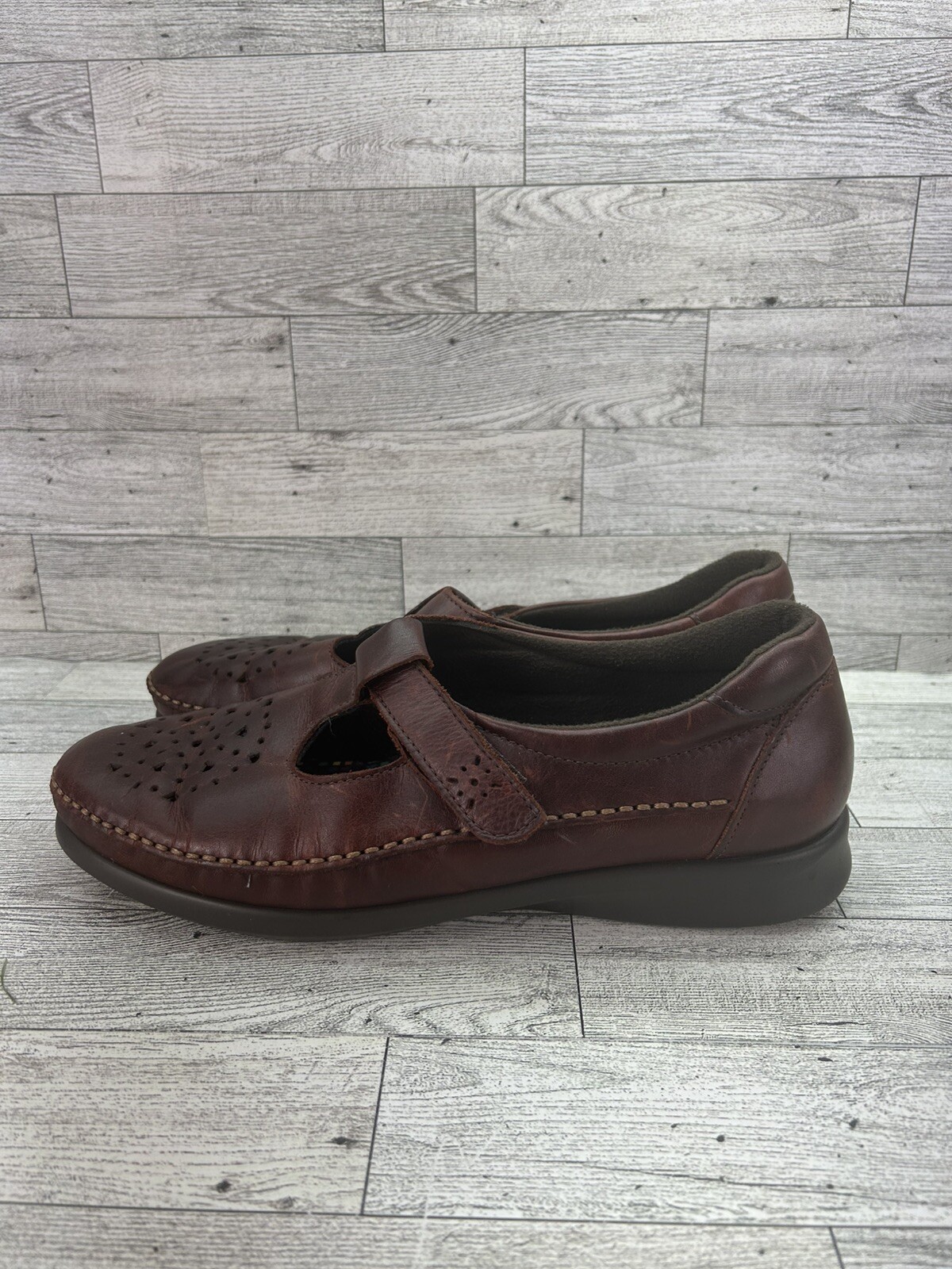 SAS Shoes Womens Size 10N Walnut Willow Mary Jane Tripad Comfort Slip On USA