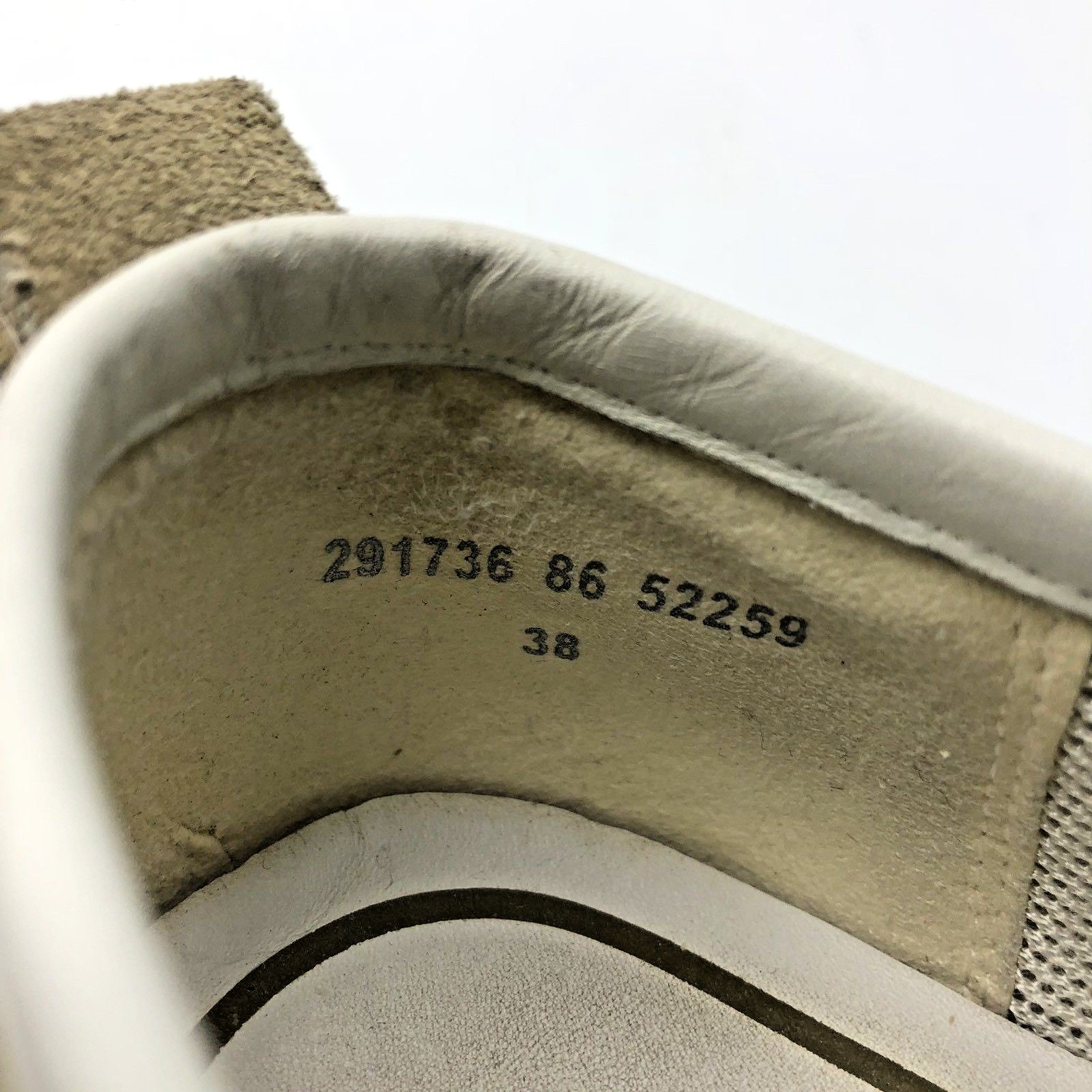 ECCO Women Beige White Hook and Loop Fastener Sneaker Shoe Size 7.5 Pre Owned