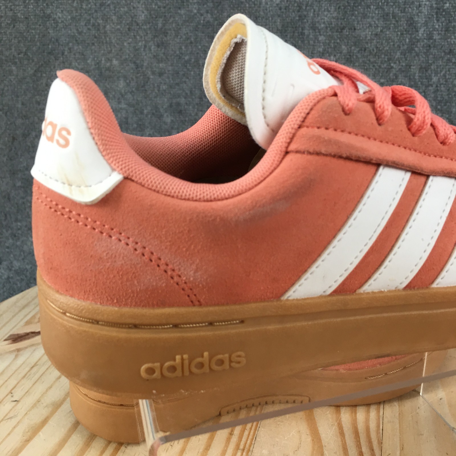 Adidas Grand Court Alpha Shoes Womens 6 M Sneakers Casual ID9847 Suede Peach