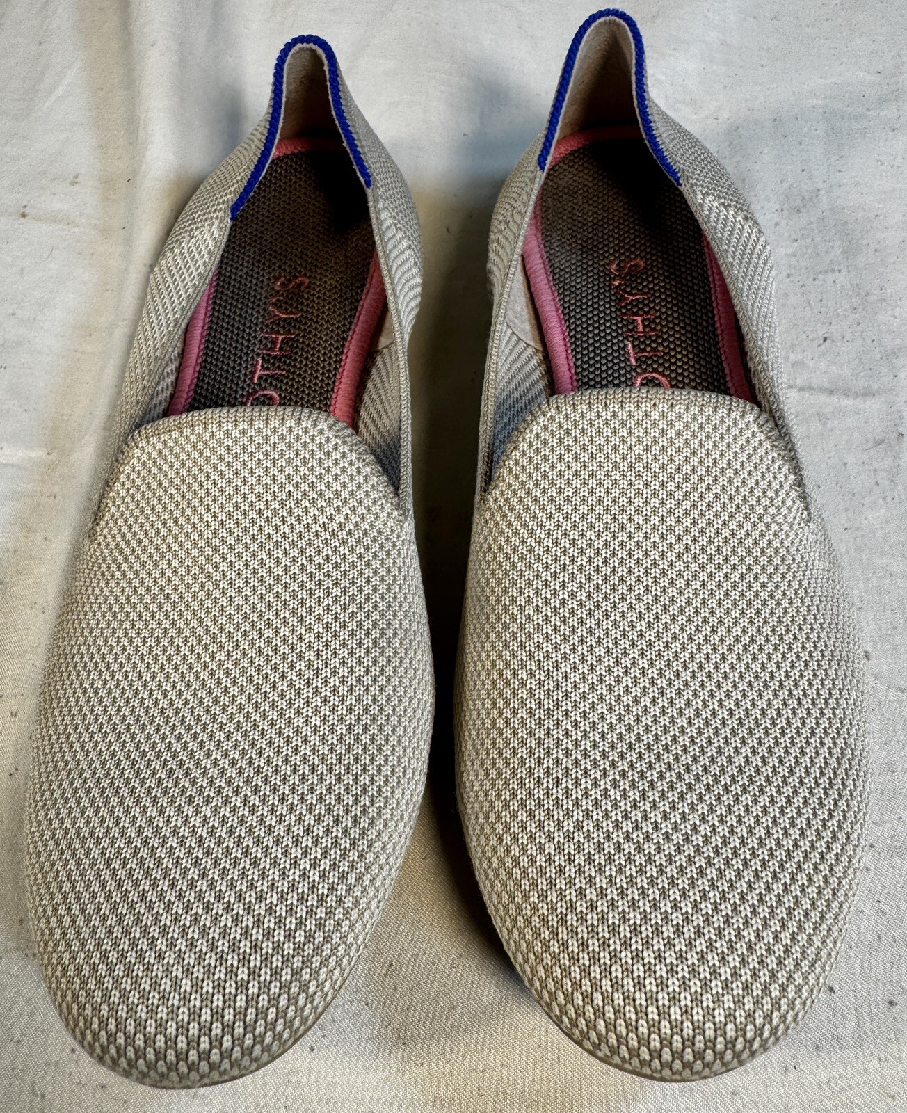 Rothy’s The Loafer 8 Ecru Beige Knit Sustainable Flat Shoe