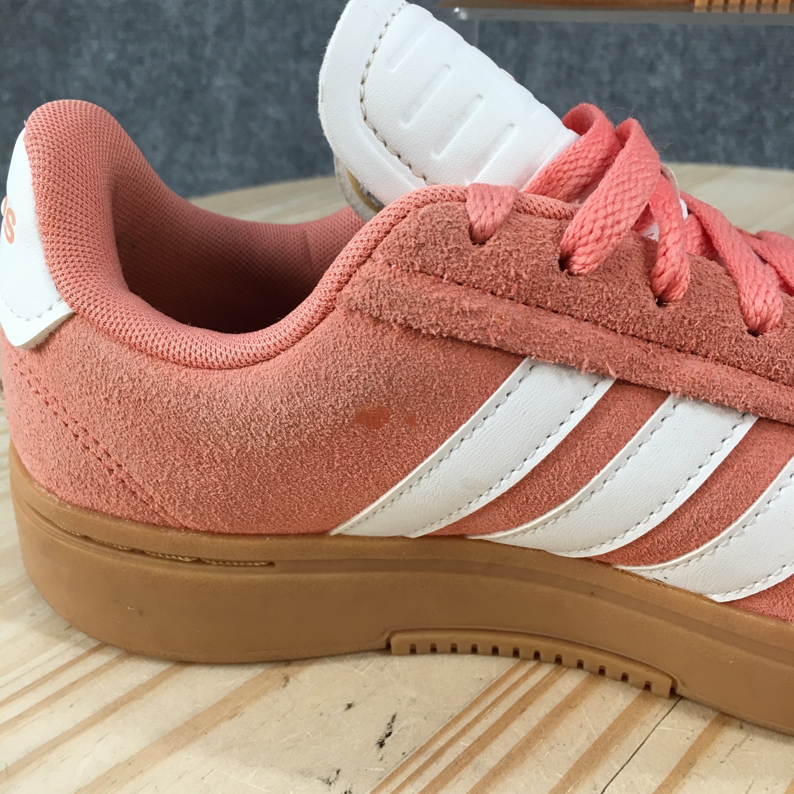 Adidas Grand Court Alpha Shoes Womens 6 M Sneakers Casual ID9847 Suede Peach