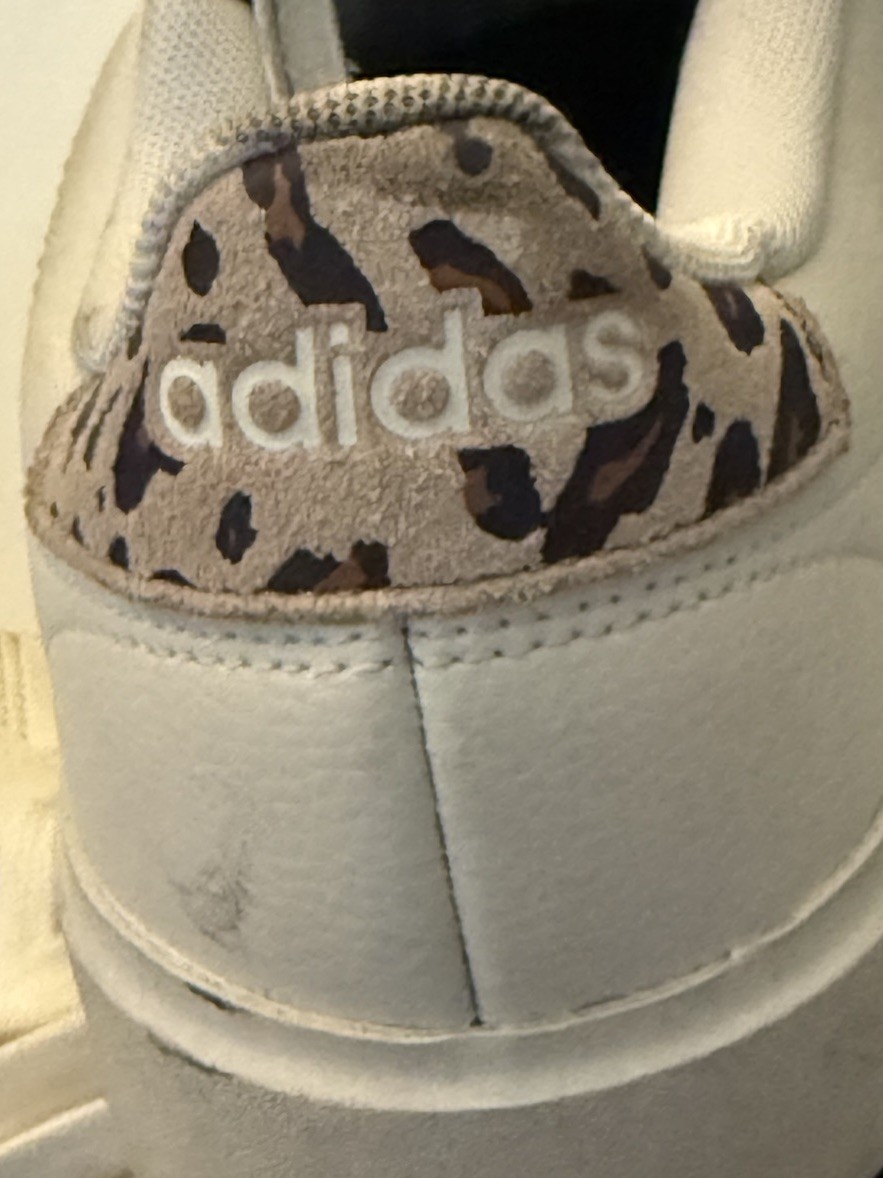 Adidas Women’s Grand Court 2.0 IH7761 Beige Lace-Up Sneaker Cheetah 7.5