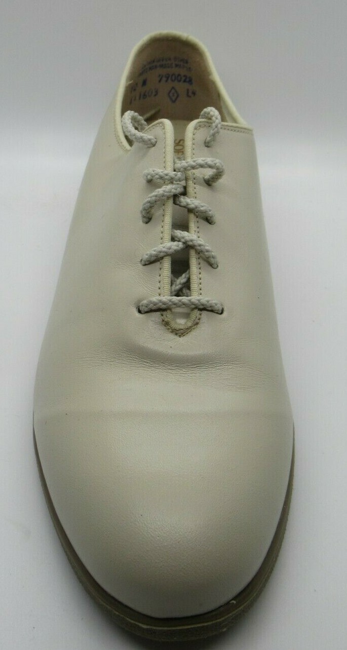 SOFTSPOTS WOMEN’S CASPER BONE BEIGE LEATHER OXFORD LACE-UP SHOES SIZE: 10/N