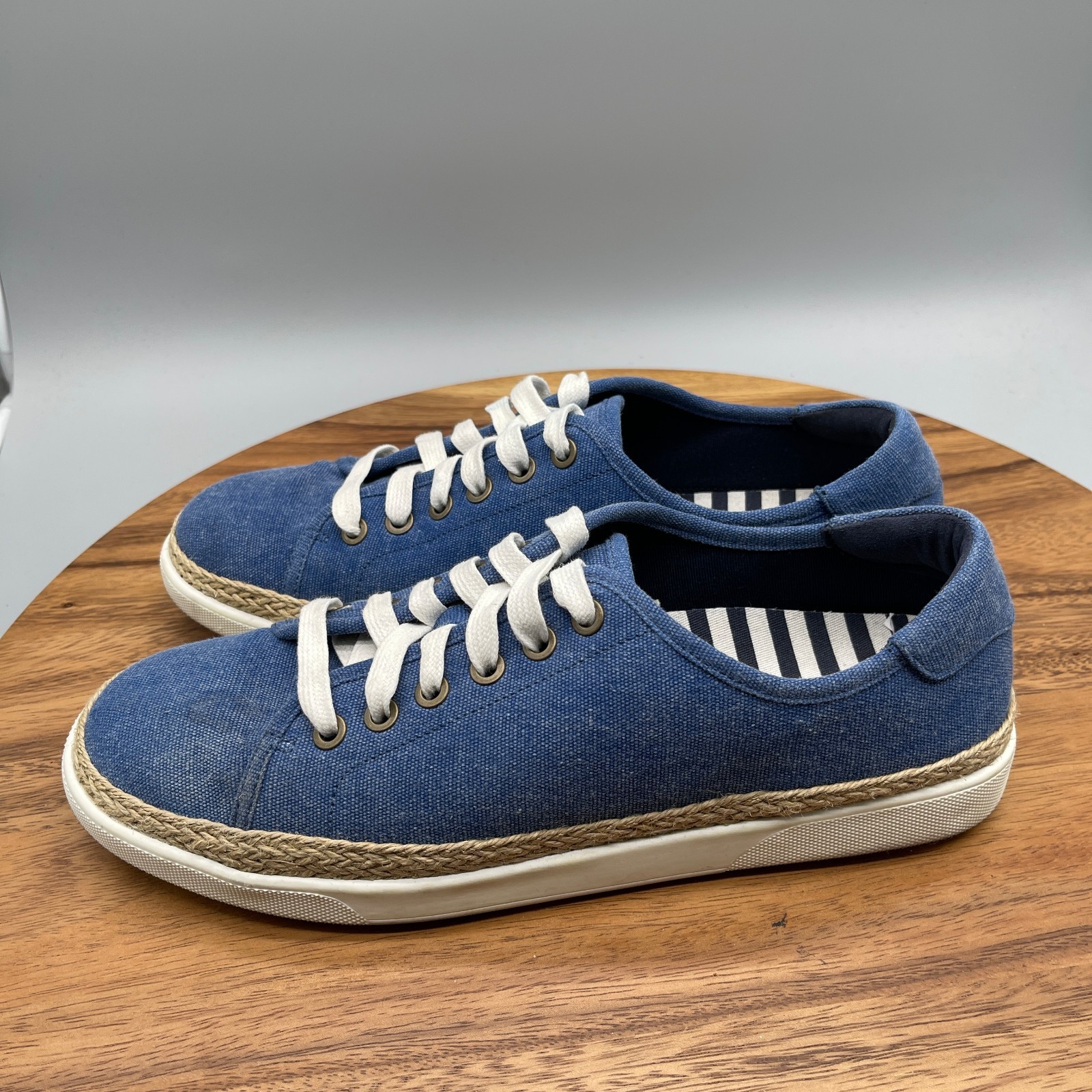 Vionic Hattie Shoes Womens Size 9 M Blue Canvas Comfort Walking Casual Sneakers