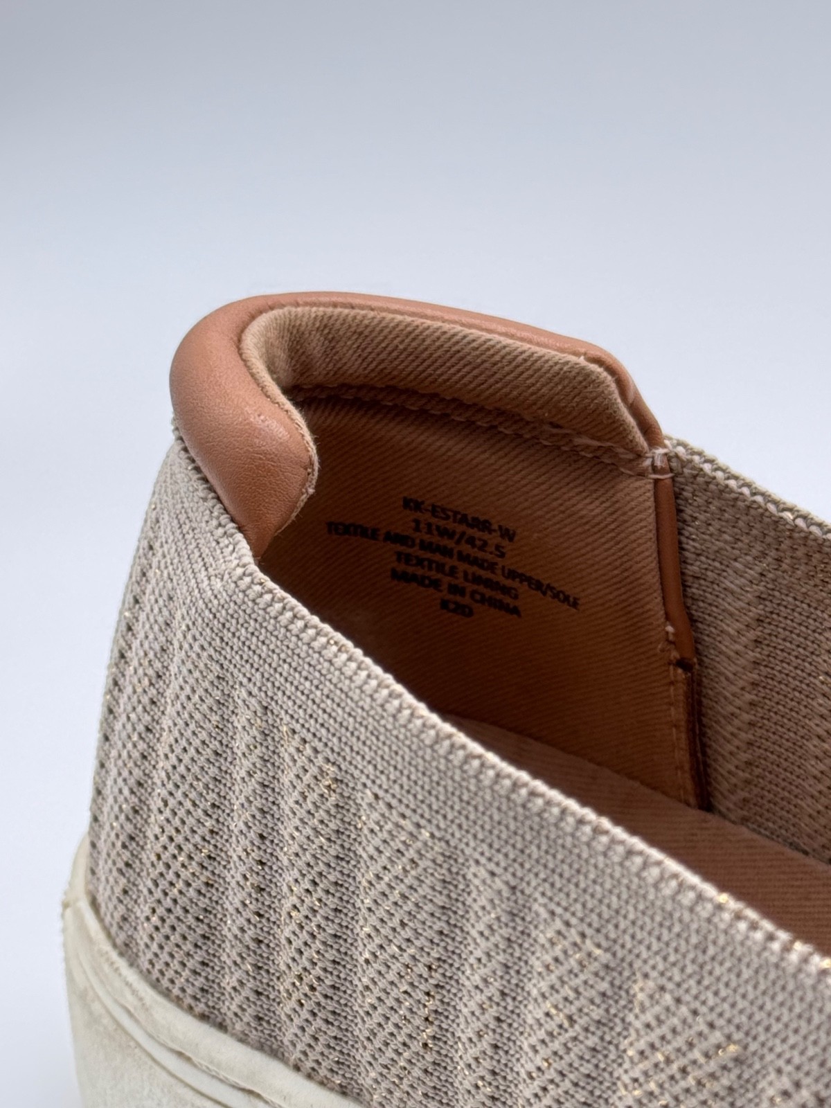 Kelly & Katie Women’s Knit Slip On Sneakers Taupe Beige Casual Shoes Size 11W