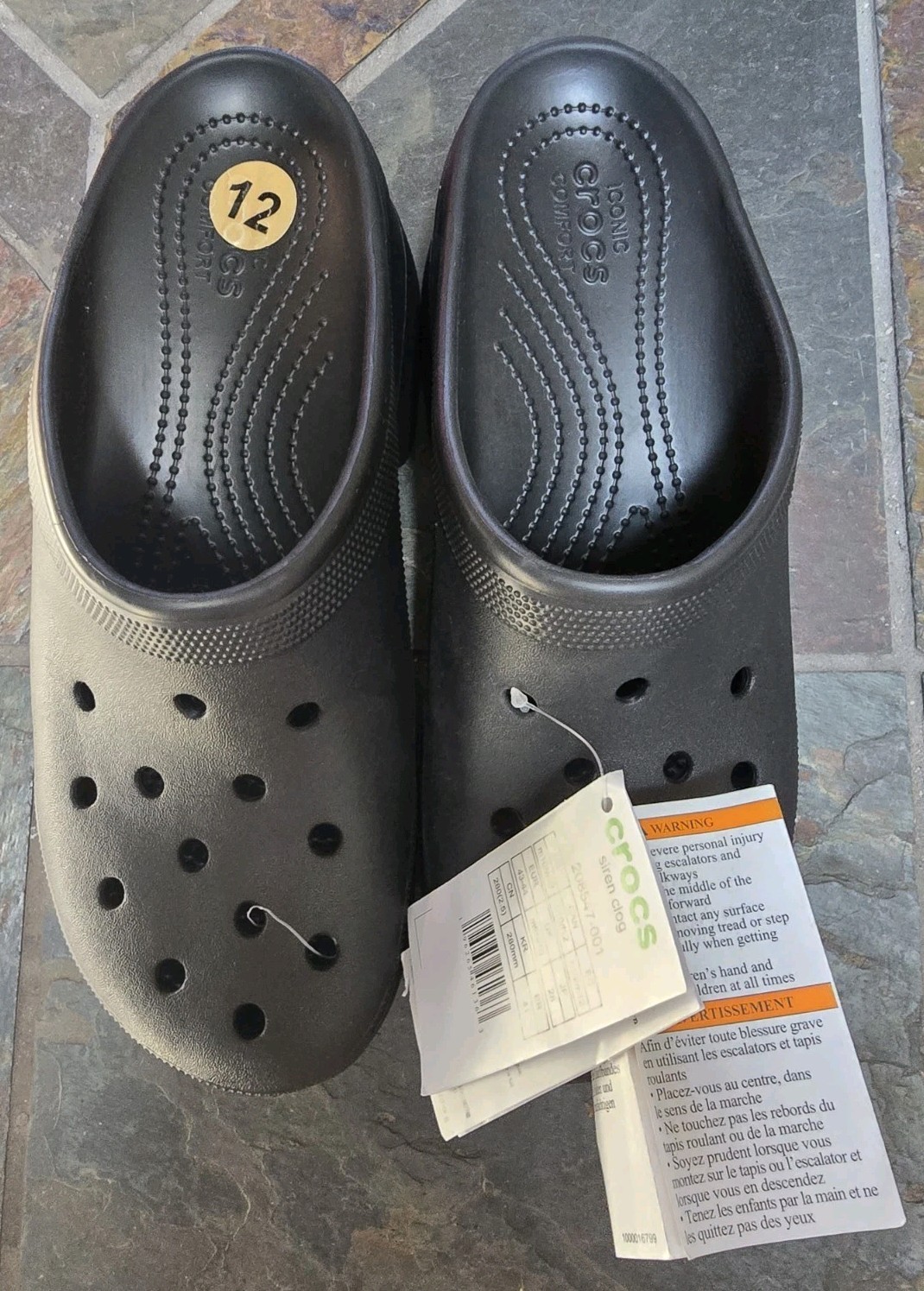 Crocs Siren Clog Mule Croslite Platform UNISEX 208547-001 BLK (Size M10/W12) NWT