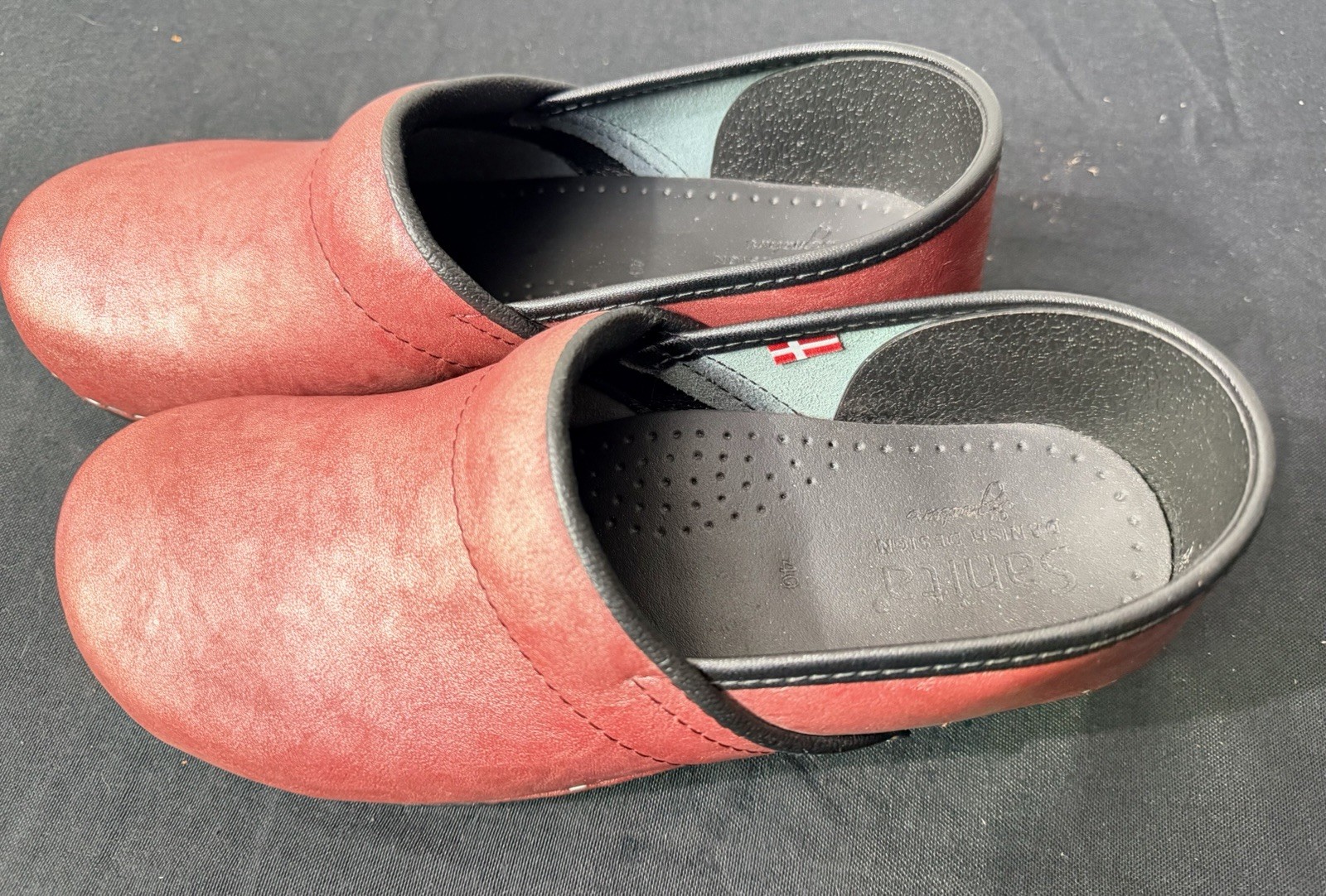 Sanita The Original Danish Clog Women’s Size 40 US 9 Burgundy Port Wine Leather