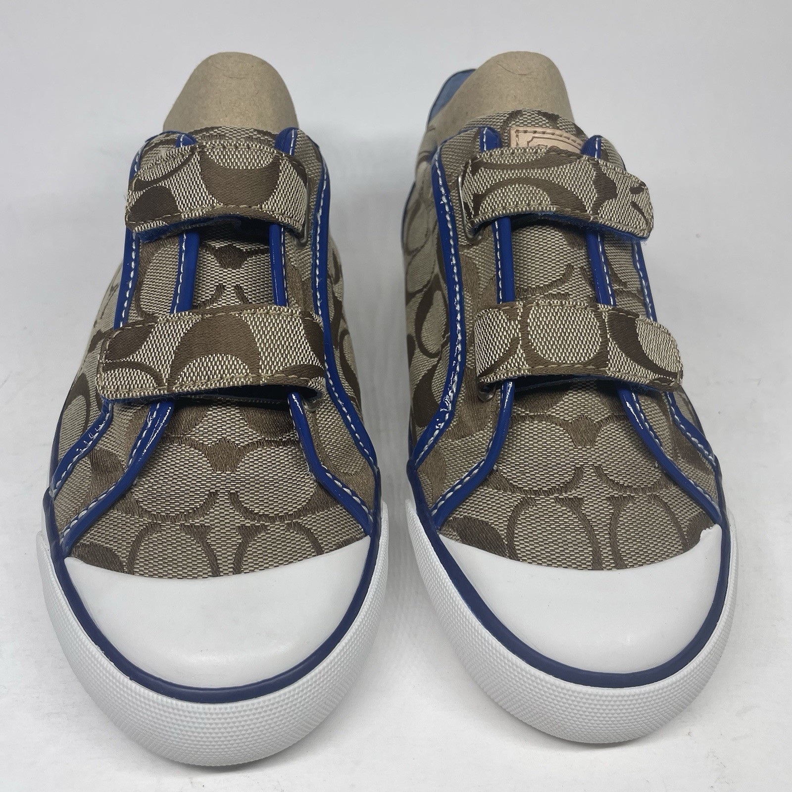 Vintage Coach Britt Sneakers Signature Canvas Blue Patent NOS Deadstock Size 7