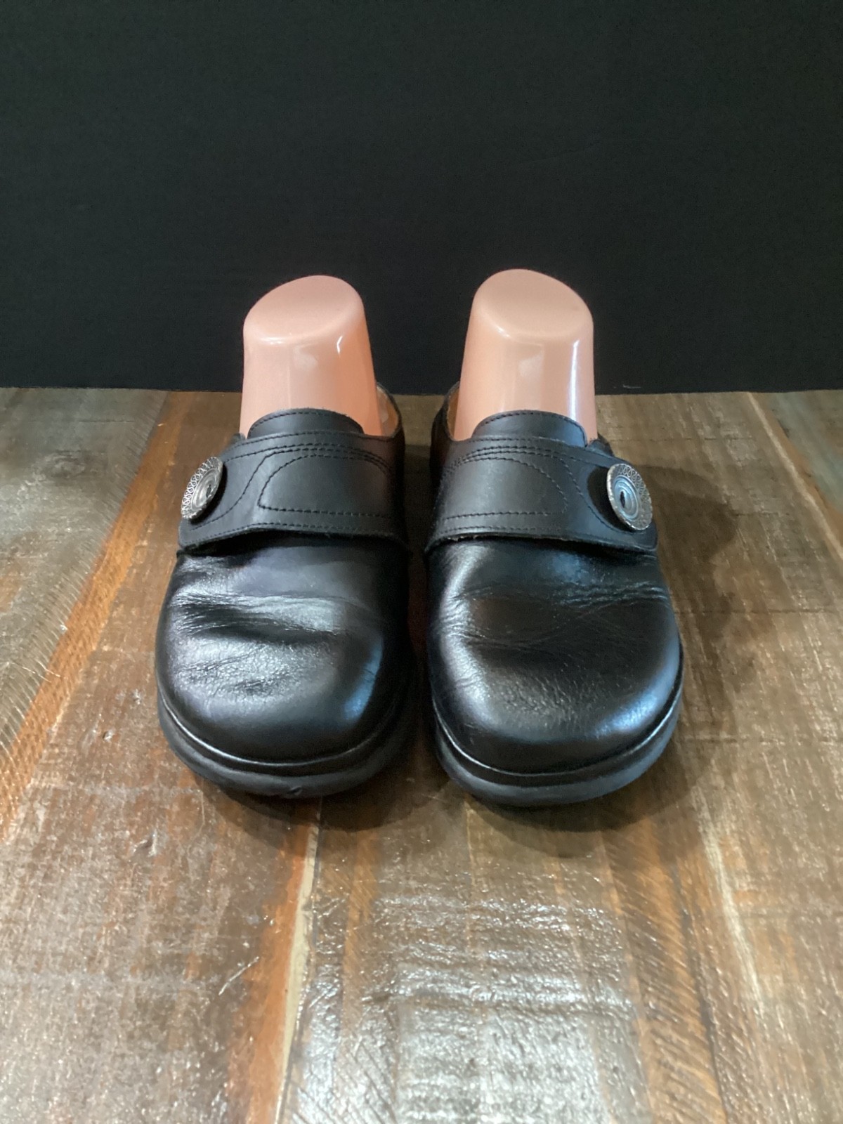 Haflinger women’s Clogs Slip On Black Leather Mules flats sz 39/8.5-9 Germany