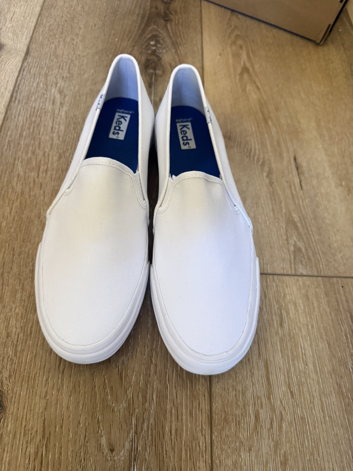 NEW Keds Womens Double Decker Slip on Casual Fashion Canvas Sneaker White Sz 10