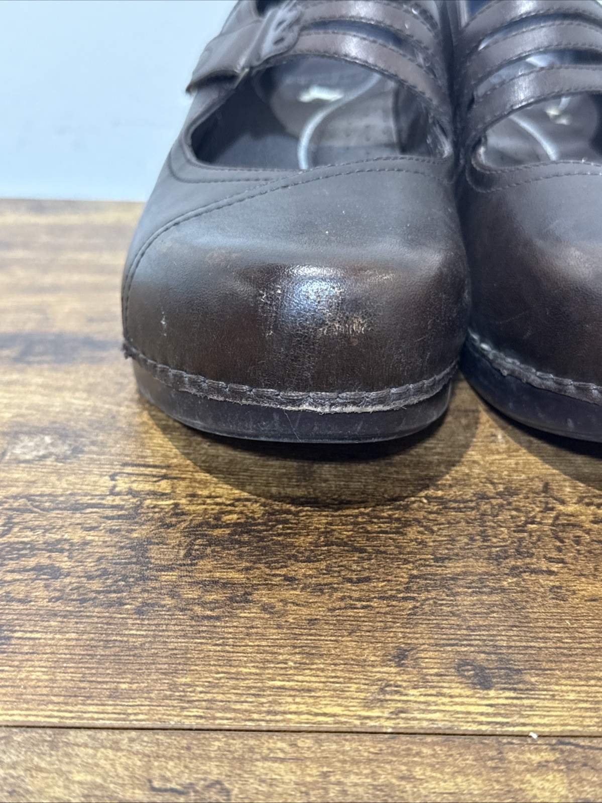 Dansko Mary Jane Comfort Shoes Womens Sz 39 US 9 Dark Brown Leather Clog