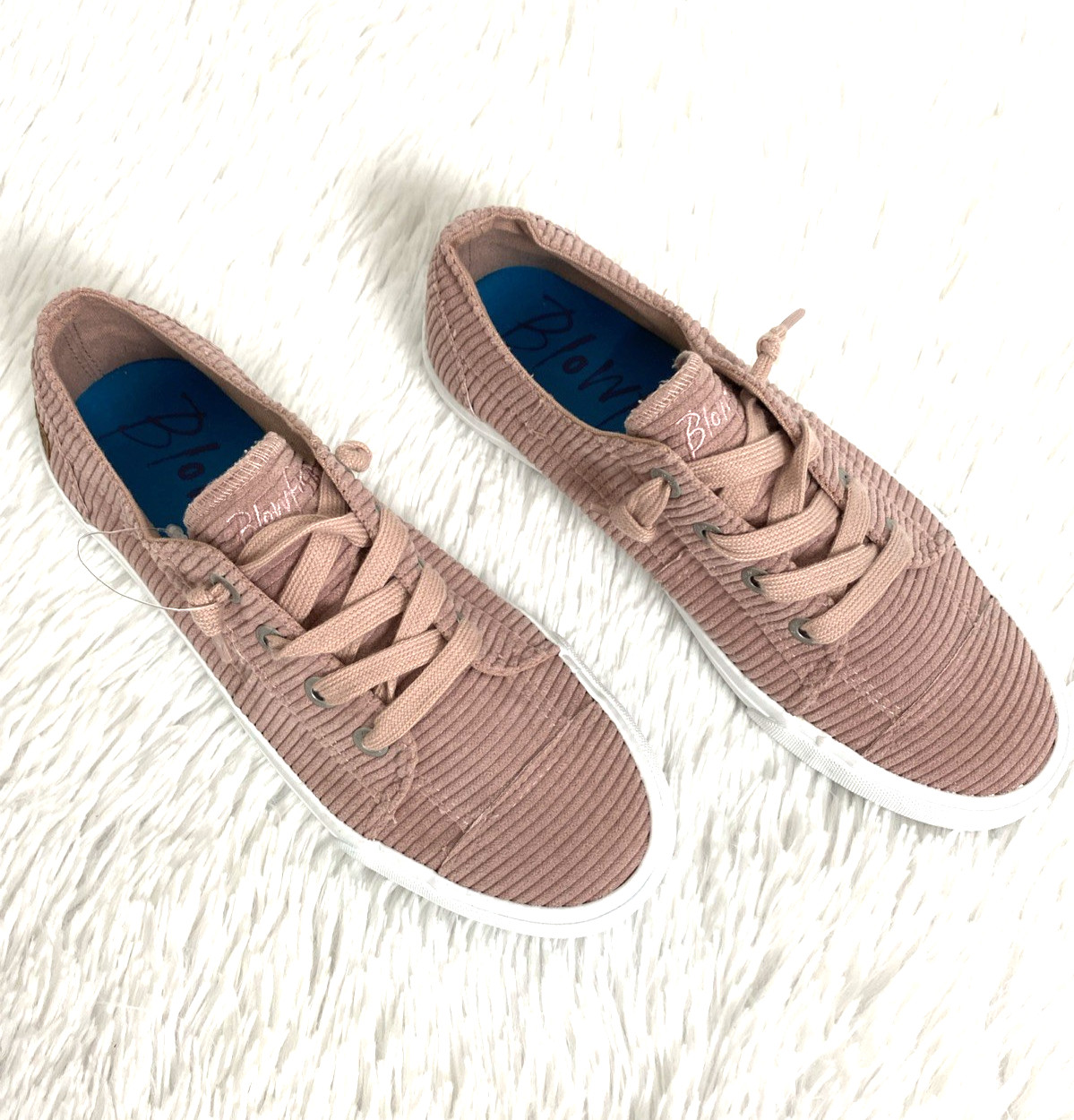 Blowfish Malibu Maxine Sneakers Shoes Womens Pink Cotton Corduroy Lace Up