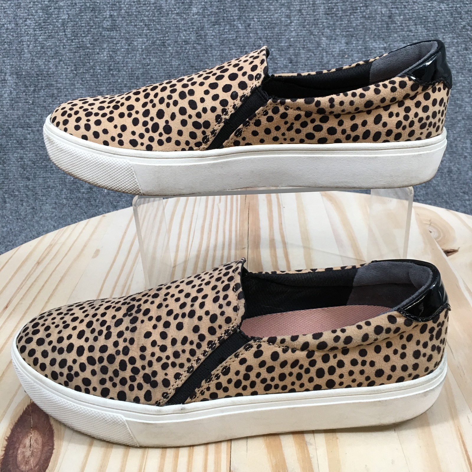 Dr. Scholls Nova Slip On Sneaker Shoes Womens 8 M Casual Low Top Leopard Tan