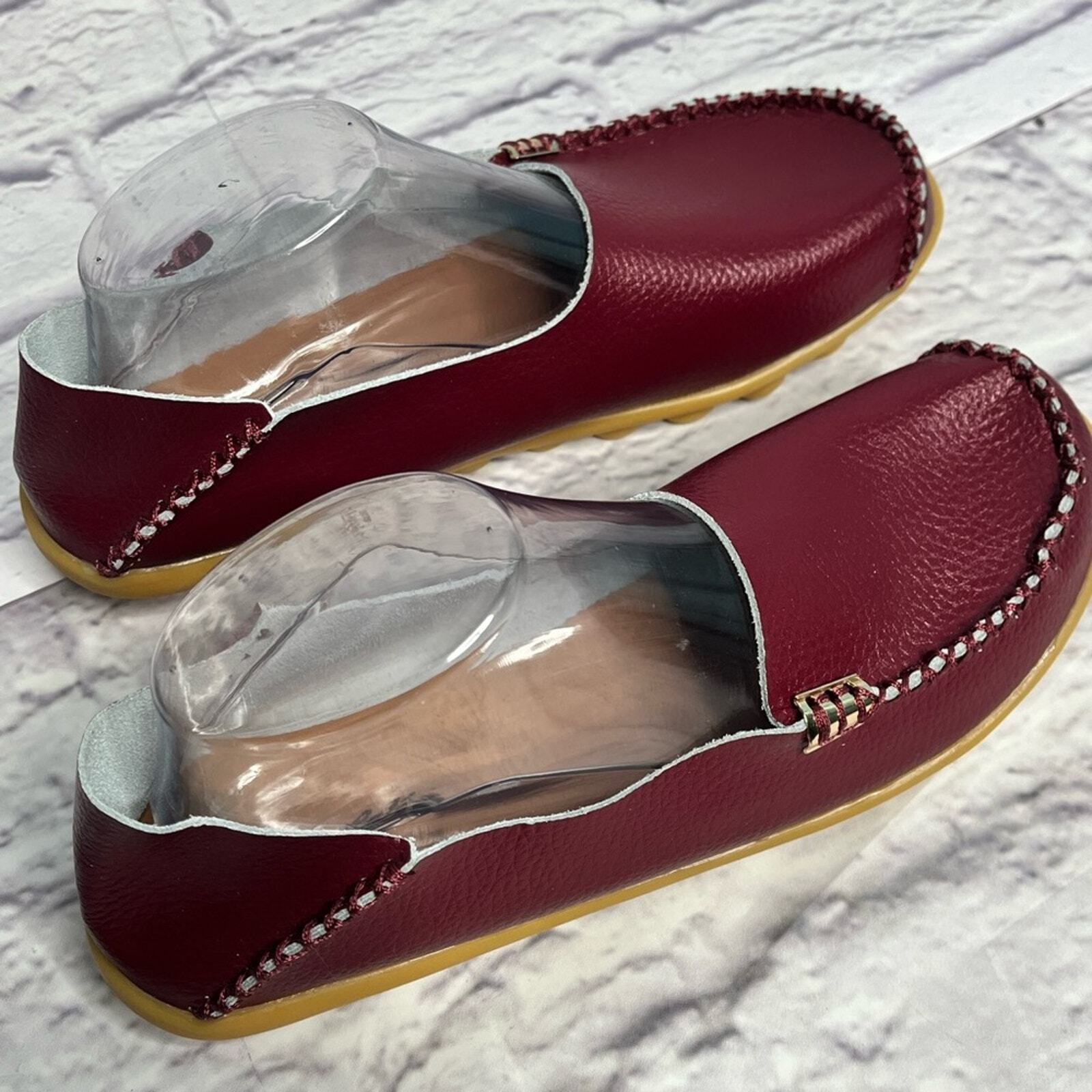 Venus Celia burgundy womens moccasin loafer flat shoes new size 9