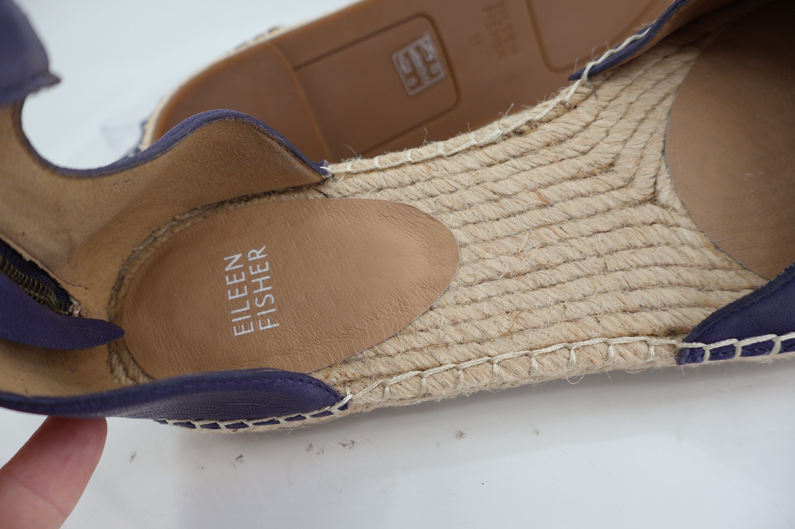 Eileen Fisher Women Lala Espadrille Flat Size 11 Blue Purple Leather Ankle Strap