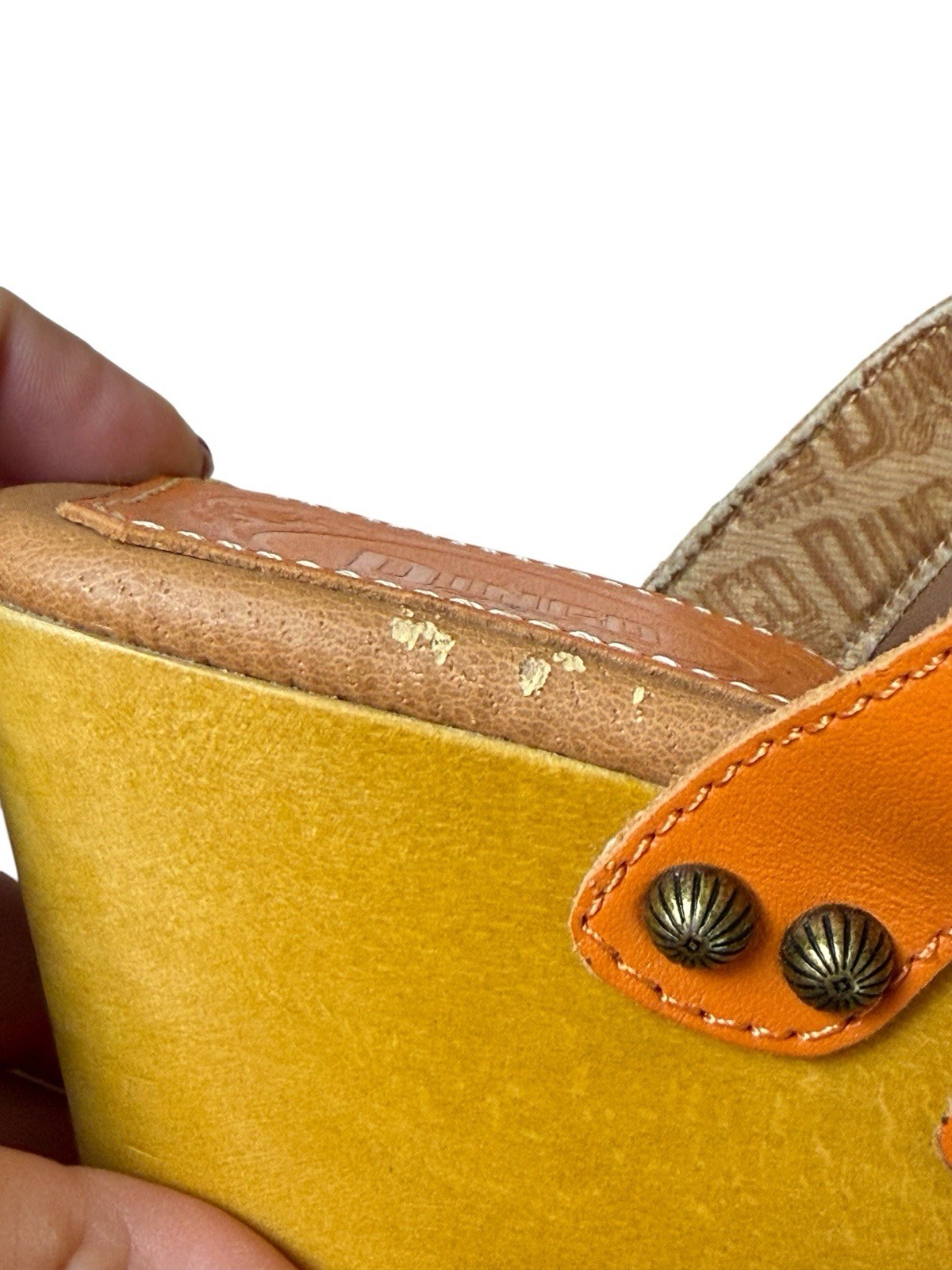 Dingo Women’s Dagwood Sandals Orange Leather 8M Clogs Platform Bohemian Festival