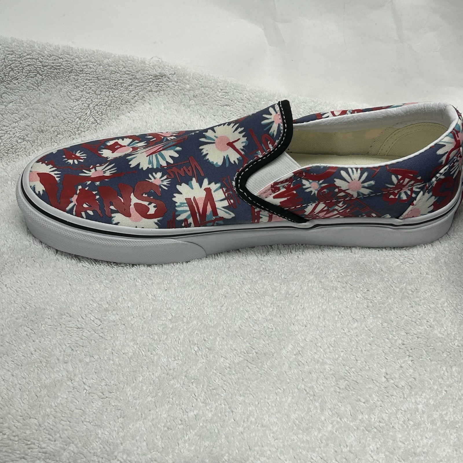 Vans Classic Graffiti Floral Canvas Multicolor Men’s 8/ Womens 9.5 Loafer Shoes