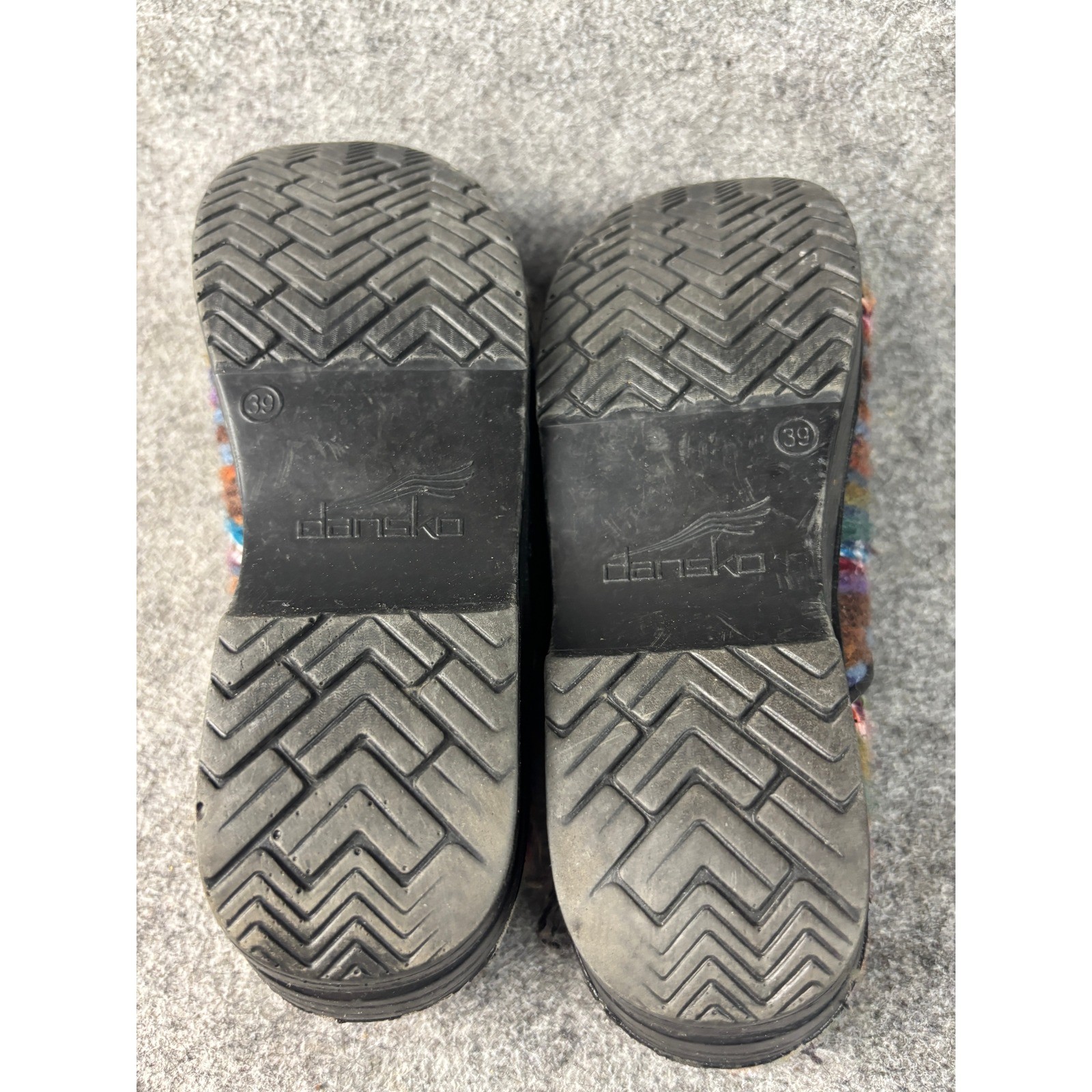 Dansko Professional Clogs Womens 39 Multi Color Yarn Striped Knit Comfort Shoes