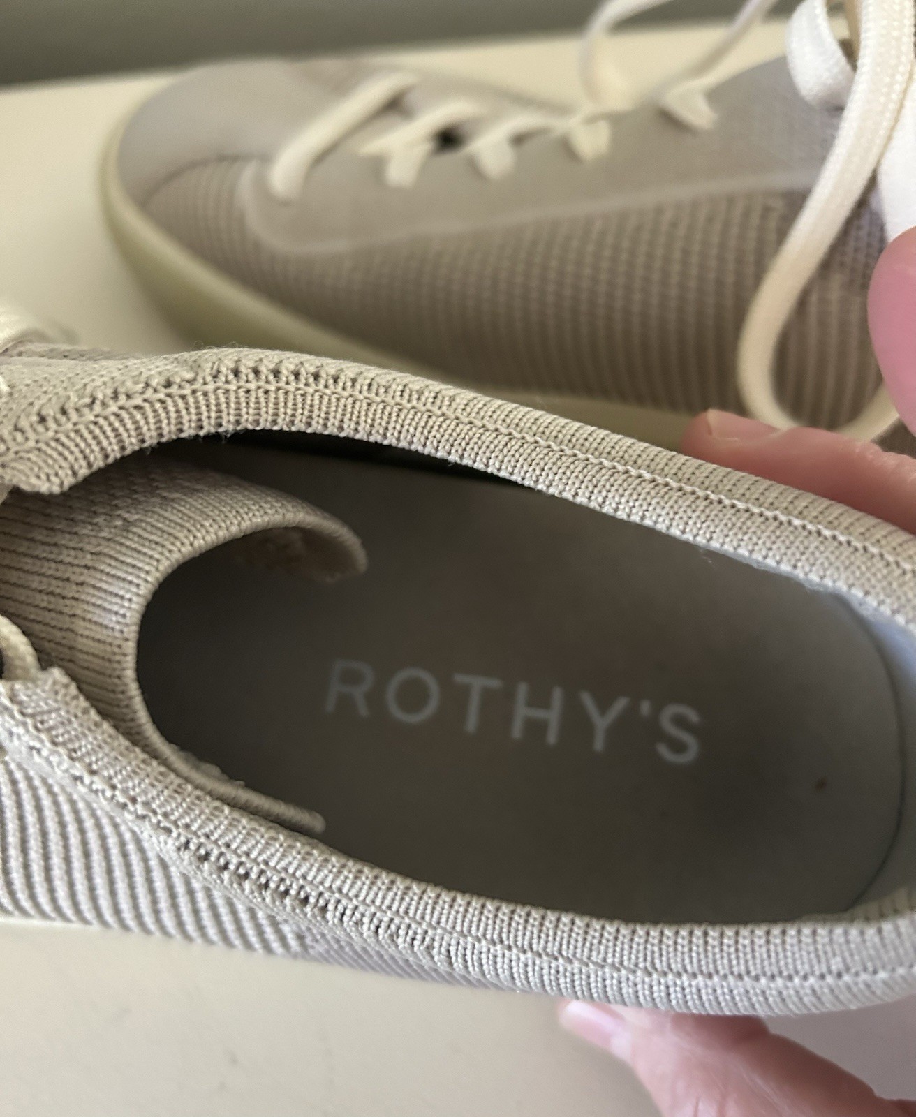 Rothy’s Women’s “The Lace Up” Sneaker Sz 10 Graige Color Comfort-Washable