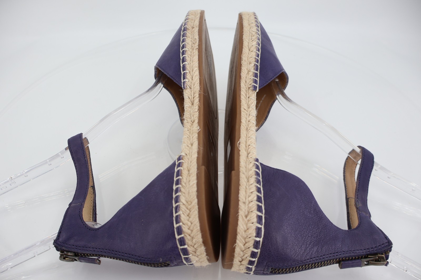 Eileen Fisher Women Lala Espadrille Flat Size 11 Blue Purple Leather Ankle Strap