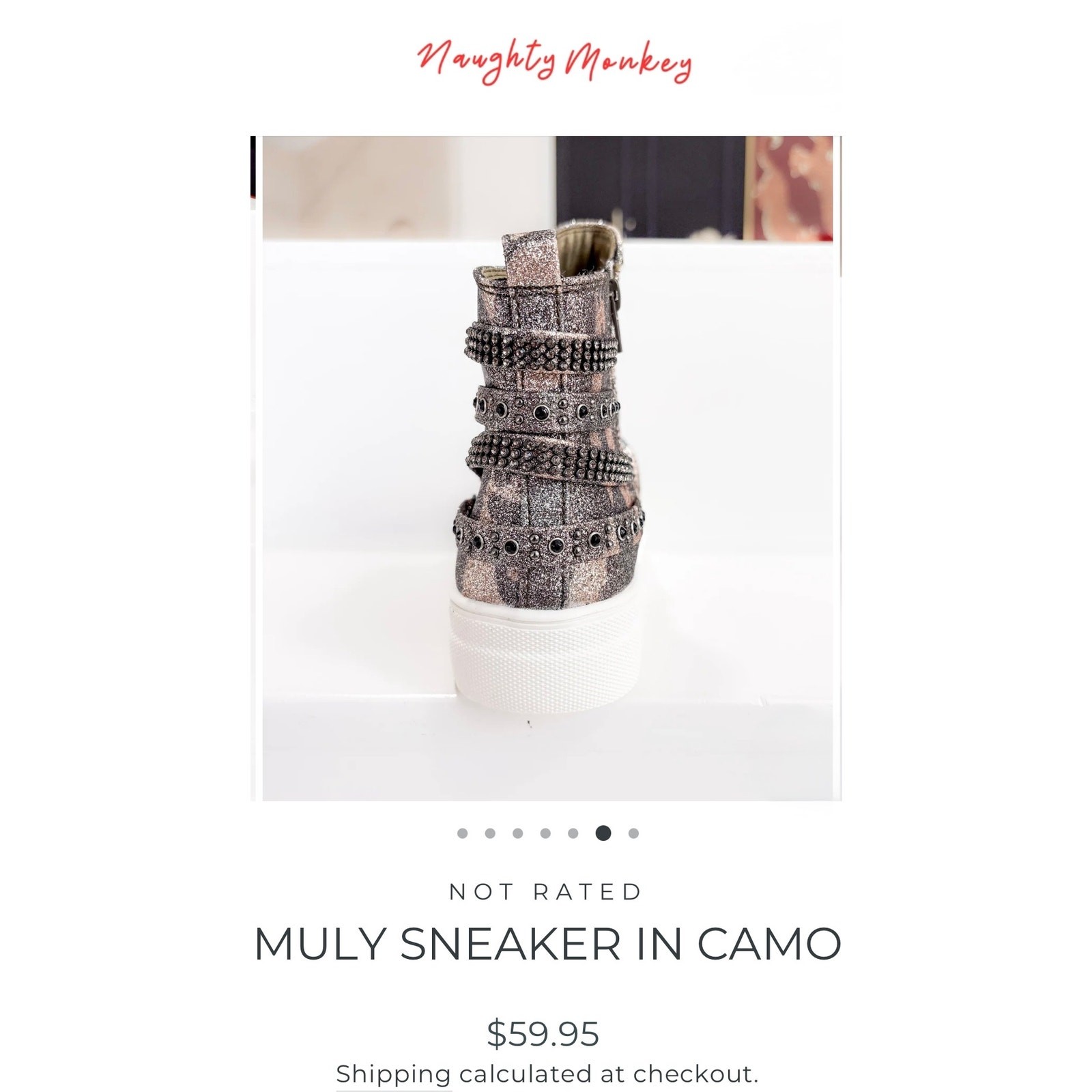 NOT RATED MULY SNEAKER IN CAMO Size 8