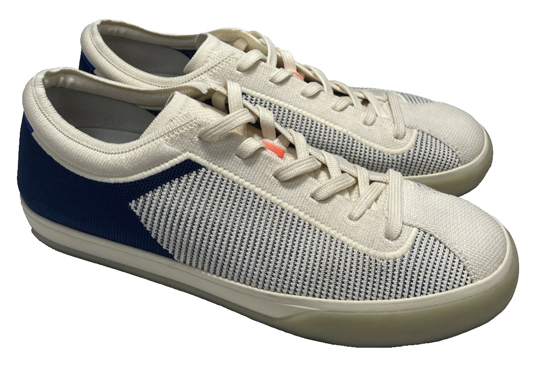 Rothy’s The Lace Up Sneaker Low Top Shoes Navy Blue & Cream Women’s Size 11