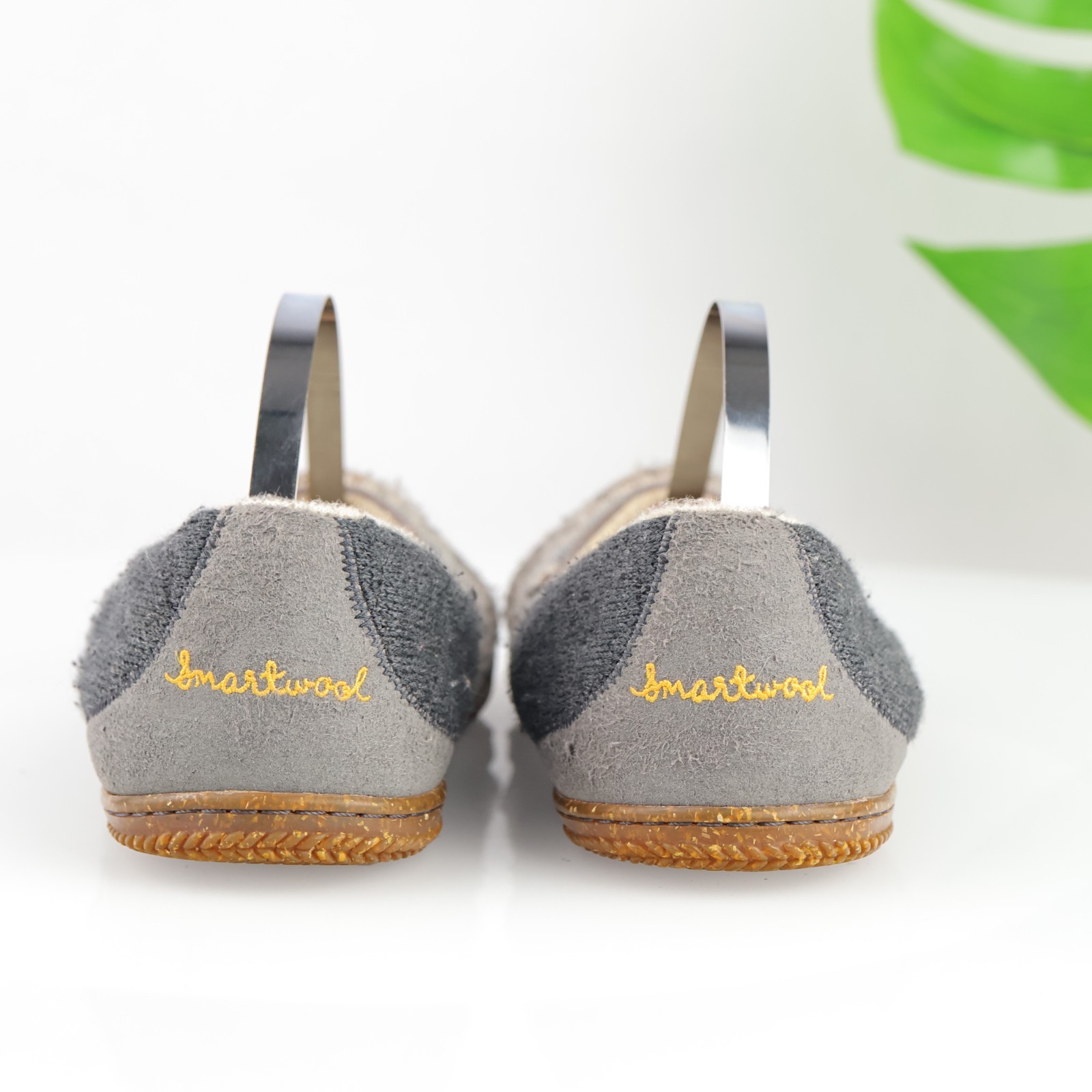 SmartWool Womens Morning Ballet Slipper Size 7 Gray Knit Lined Slip On Flat Shoe