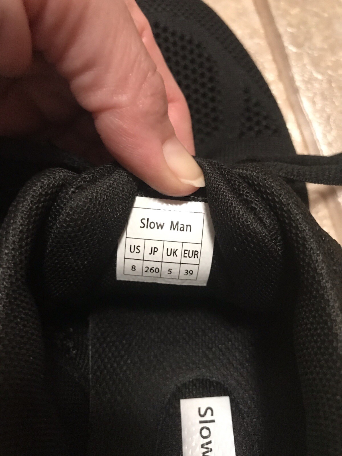 SLOW MAN BLACK MESH FABRIC SLOW MAN COMFORT SHOES JAZZ HIP-HOP SNEAKERS 39/8US