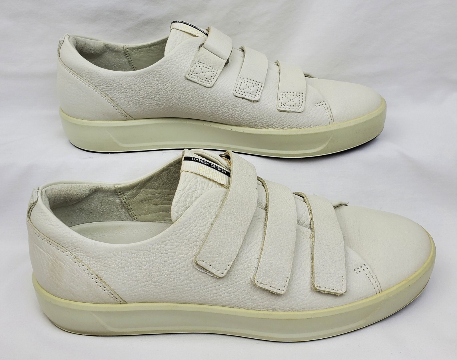 ECCO White Leather 3 Straps Rubber Shoes/Sneakers Women’s Size EU 41/US 9.5
