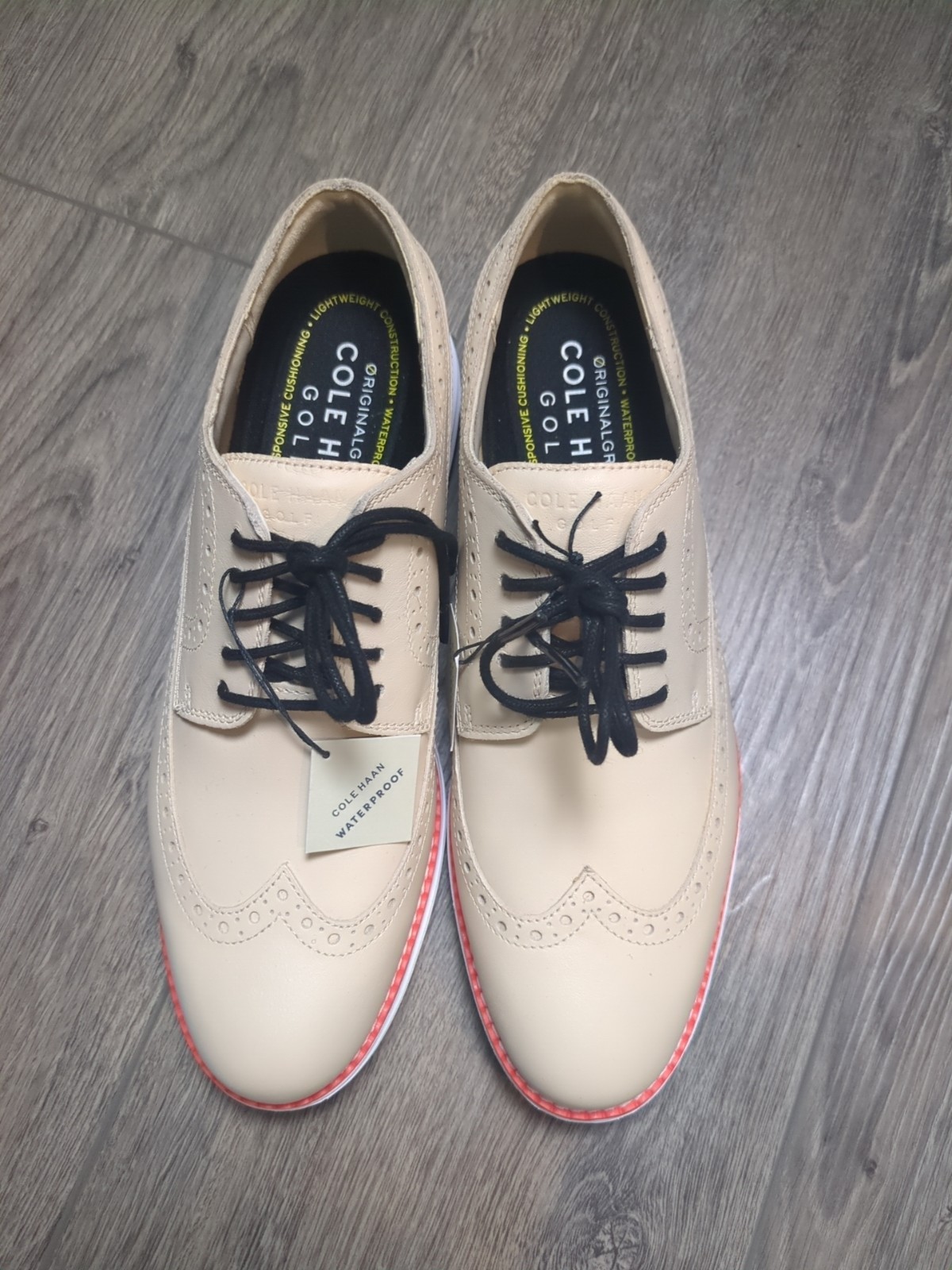 Cole Haan Women’s Original Grand Wingtip Oxford Golf Shoes Ivory Size 9 B