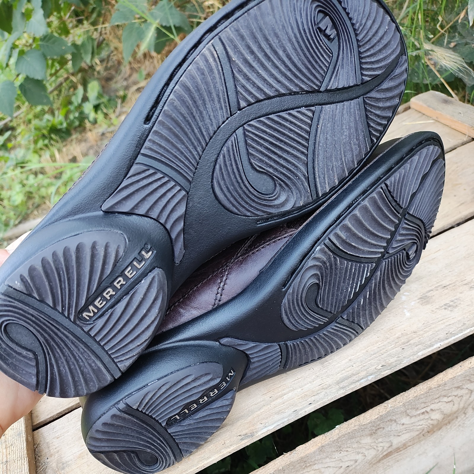 Merrell Tetra Fling Womens 9.5 Slide Slip On Shoe Brown Leather