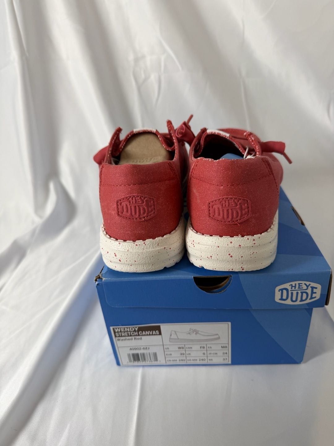Hey Dude Wendy Stretch Canvas Shoes in Washed Red