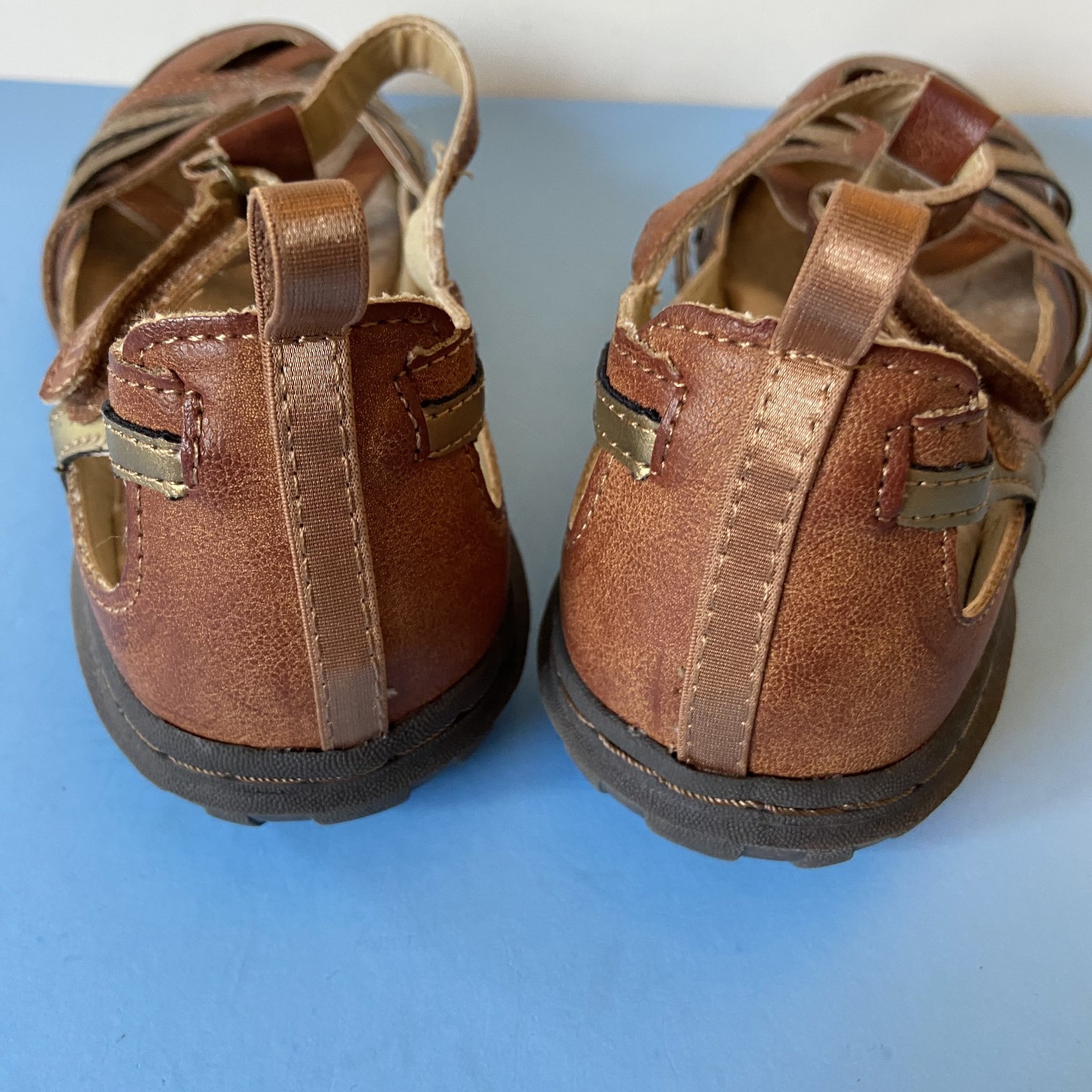 JBU by Jambu Shoes Womens Sz 8.5 Dove Memory Foam Soles Brown Copper T Strap
