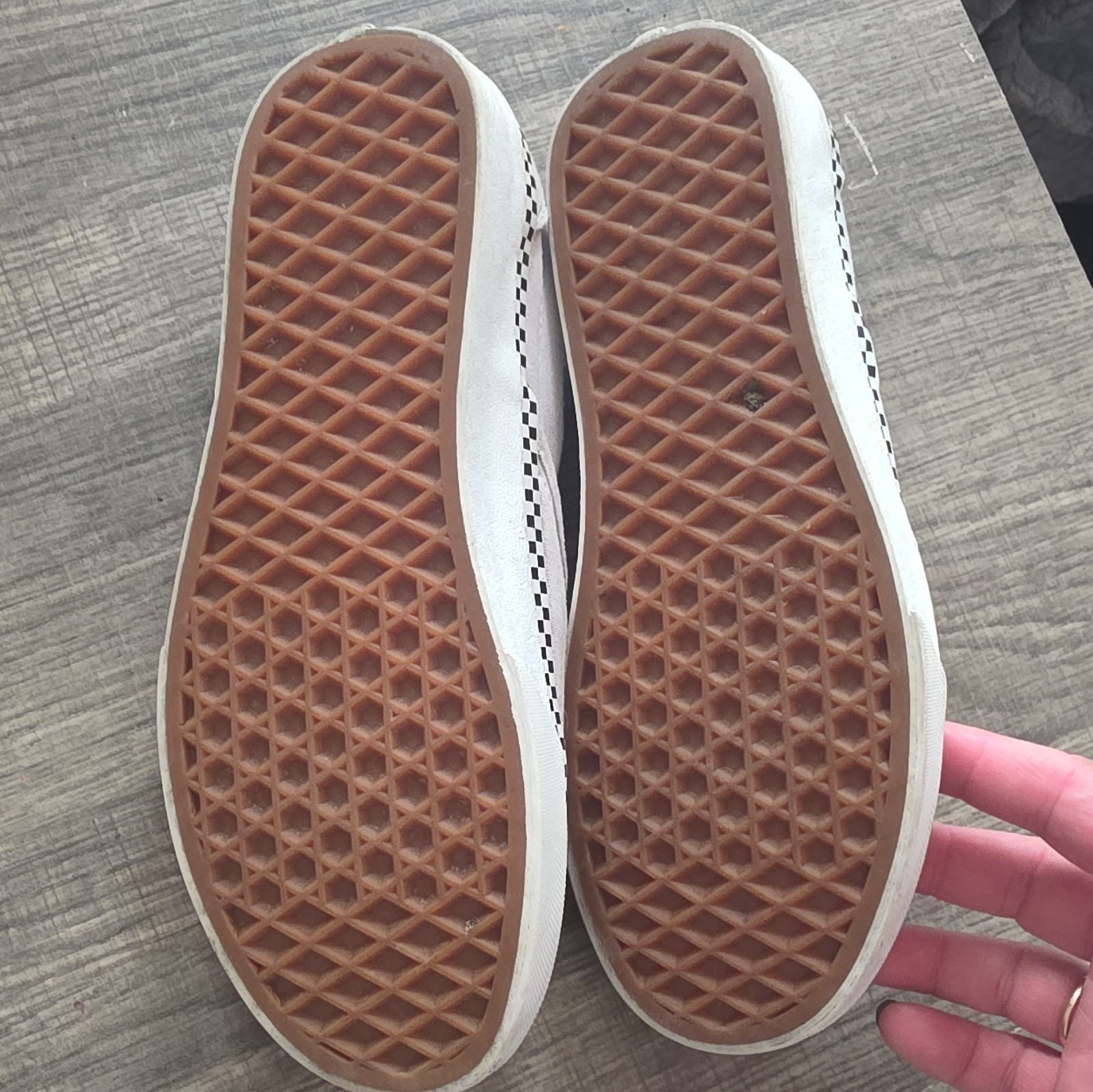 Women’s Vans White Gray Checkered Boarder