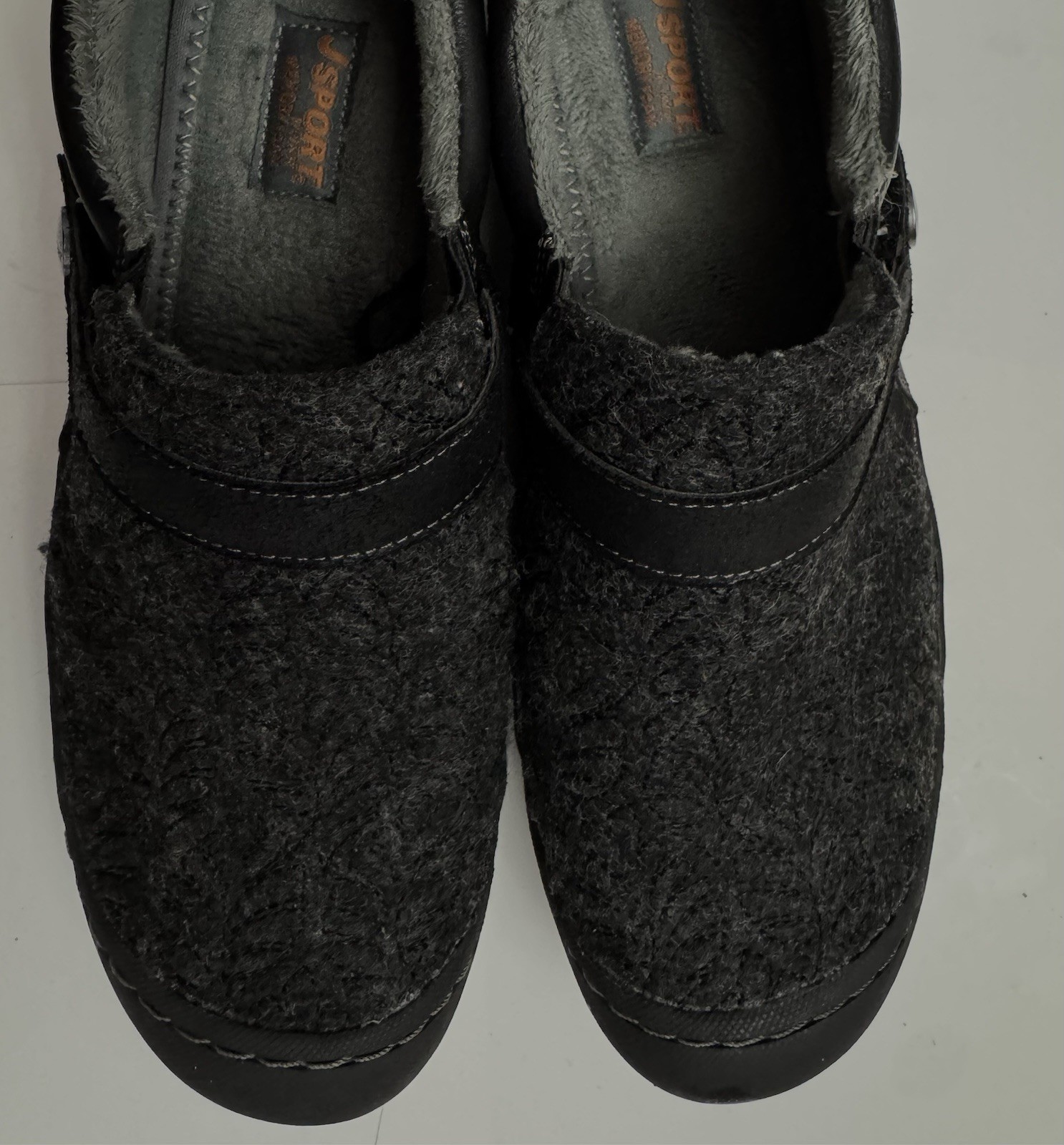JSport by Jambu “Blair” Wool Slip-On Shoes, Women’s 10M Black, Comfort Clog Like