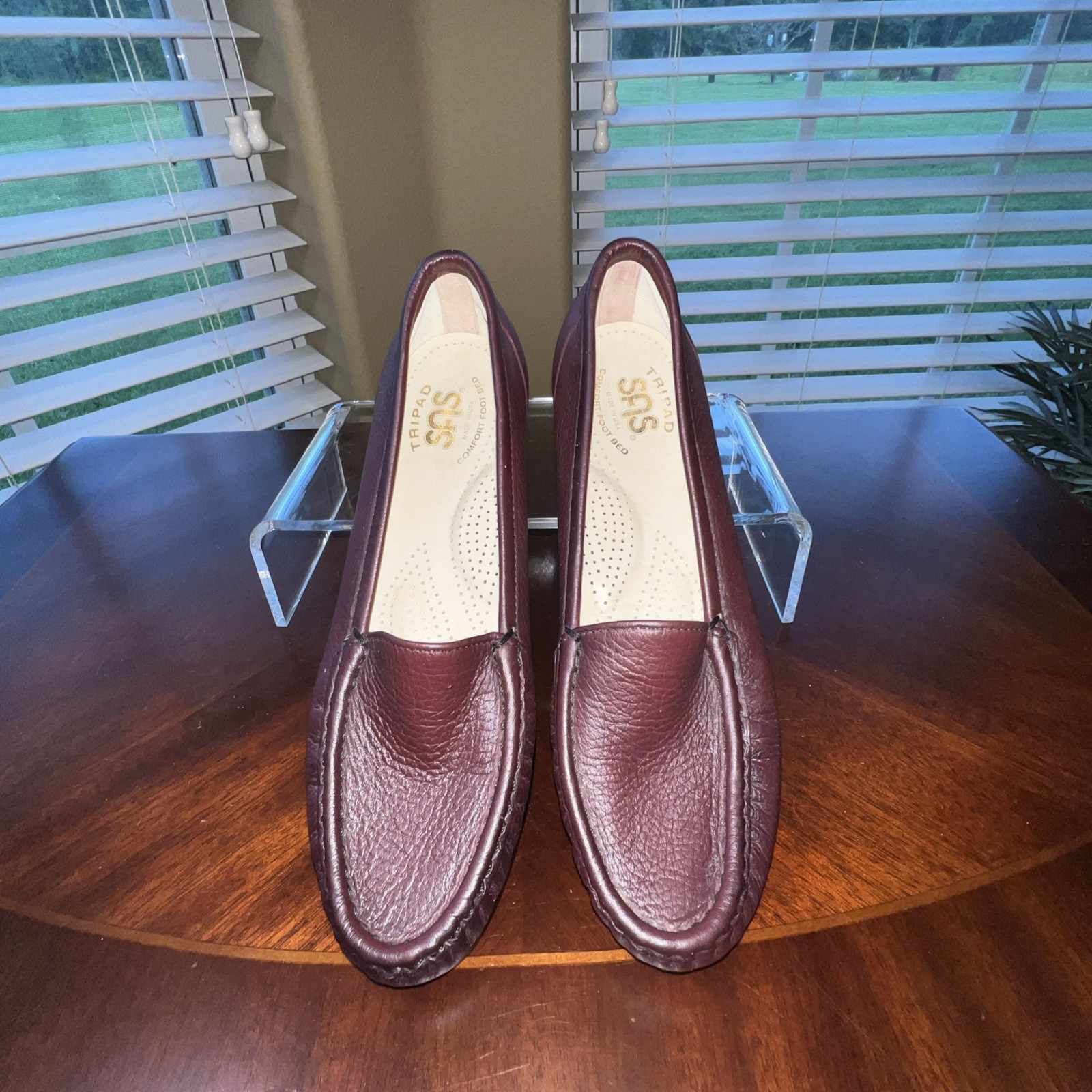 SAS Simplify Tripad Wine Loafer Shoes Sz 6.5 Comfort Support Walking Minimalist