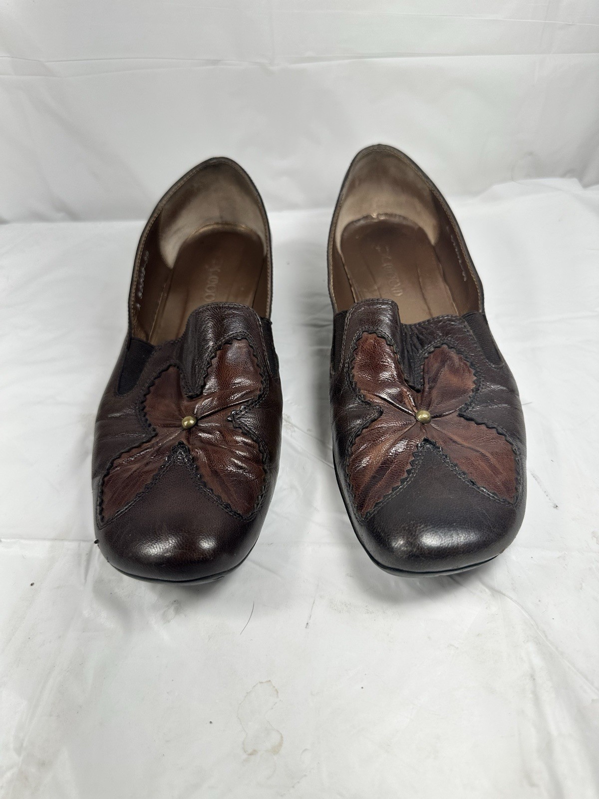 NURSACE loafer shoe size 39 brown flower applique italy
