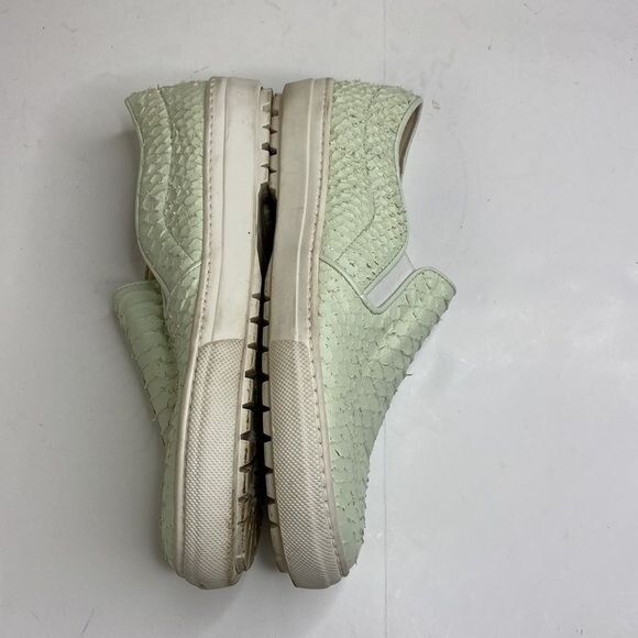 Zara Woman Textured Slip-On Sneakers In Pastel Green Size 40