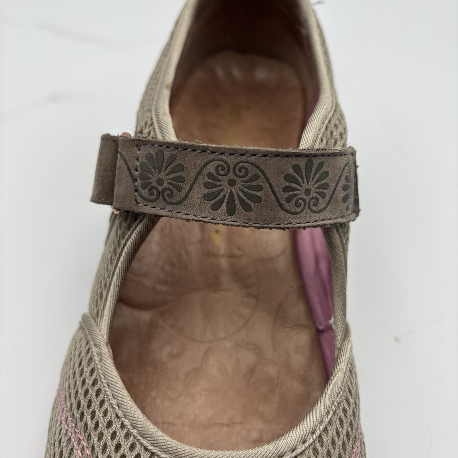 JAMBU Cascade Taupe Leather Mesh Shoes Mary Jane Terra Design Walk Womens Sz 8.5
