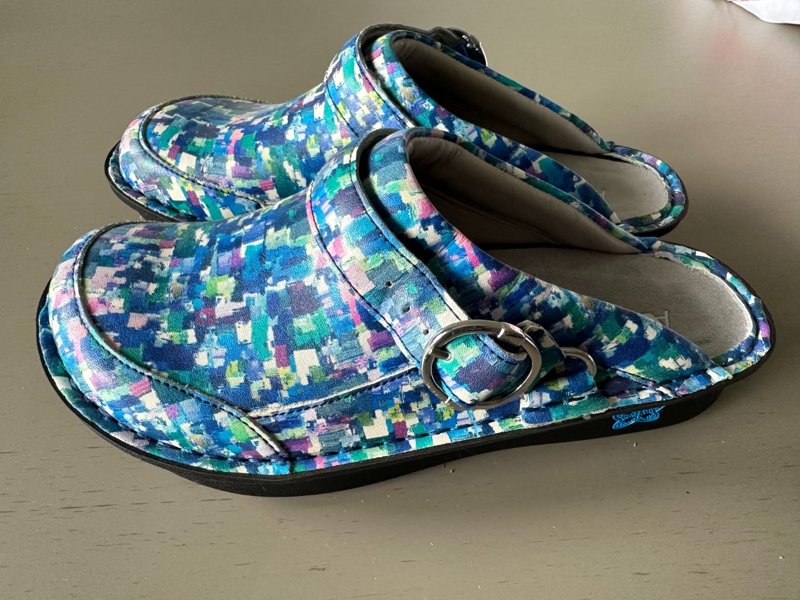 Alegria Seville Clog-Size 37-Welcome Back Blotter Pattern-NEW WITHOUT BOX