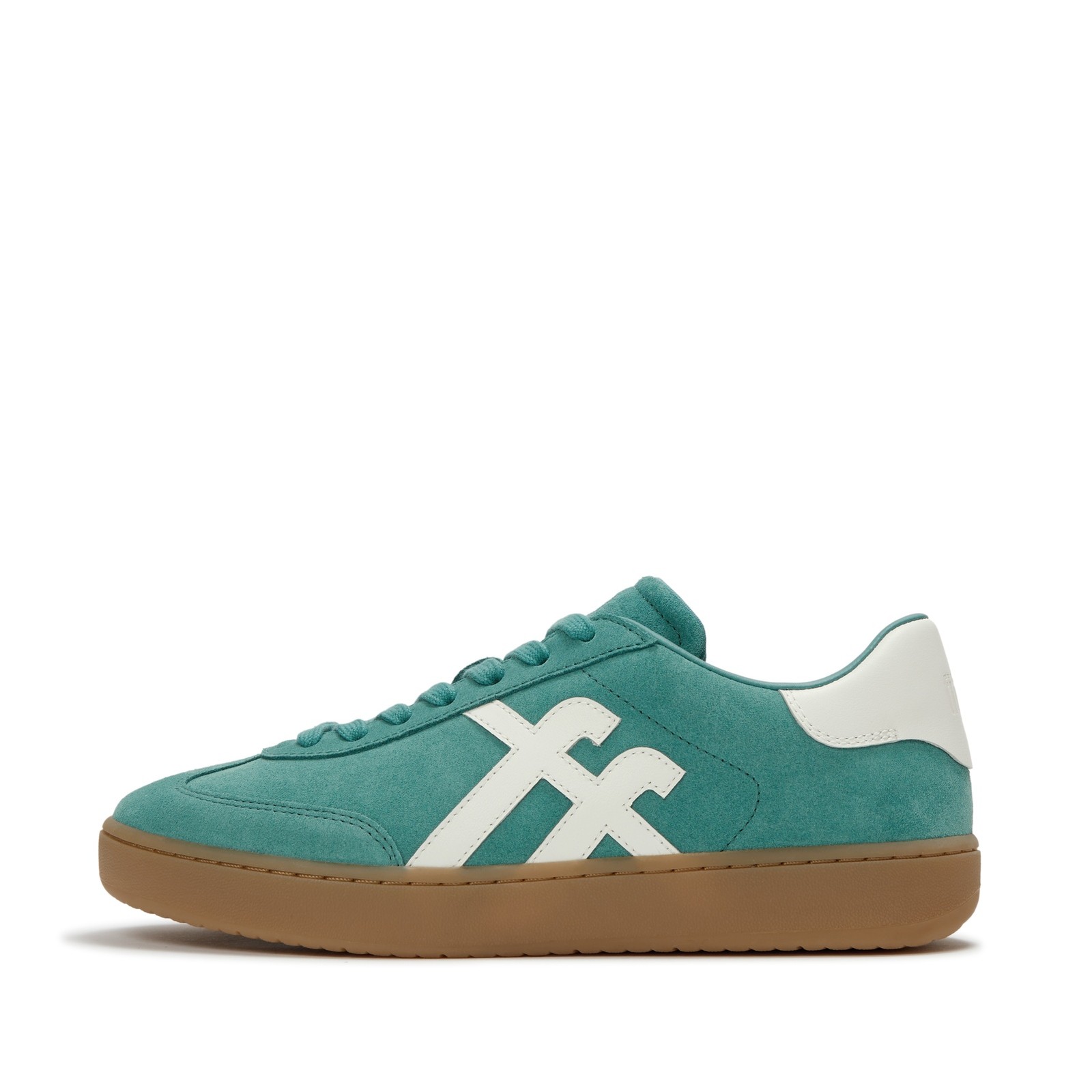 FITFLOP Women’s Dash T-Toe Teal/Urban White Suede Sneakers (A6I-E05)