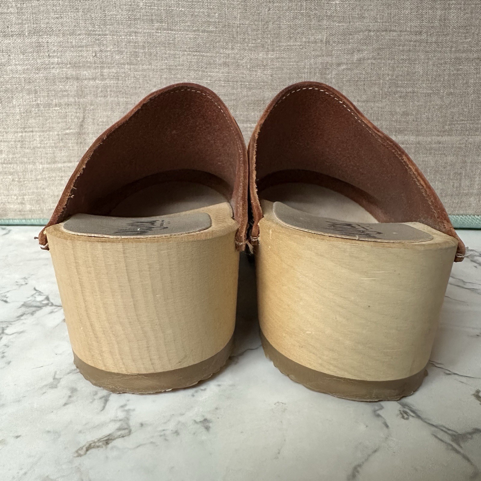 Sandgrens Tokyo Classic Clog Mule Caramel Saddle Tan Brown Size 36 US 6 EUC