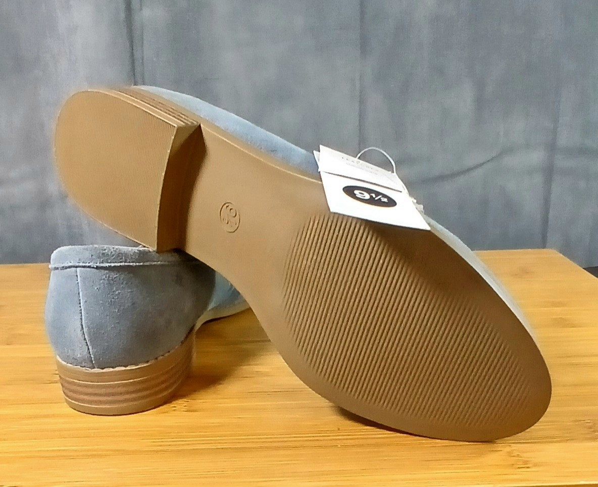 Universal Thread Blue Loafers Slip On Casual Leather Upper Shoes SZ 9 12 Womens
