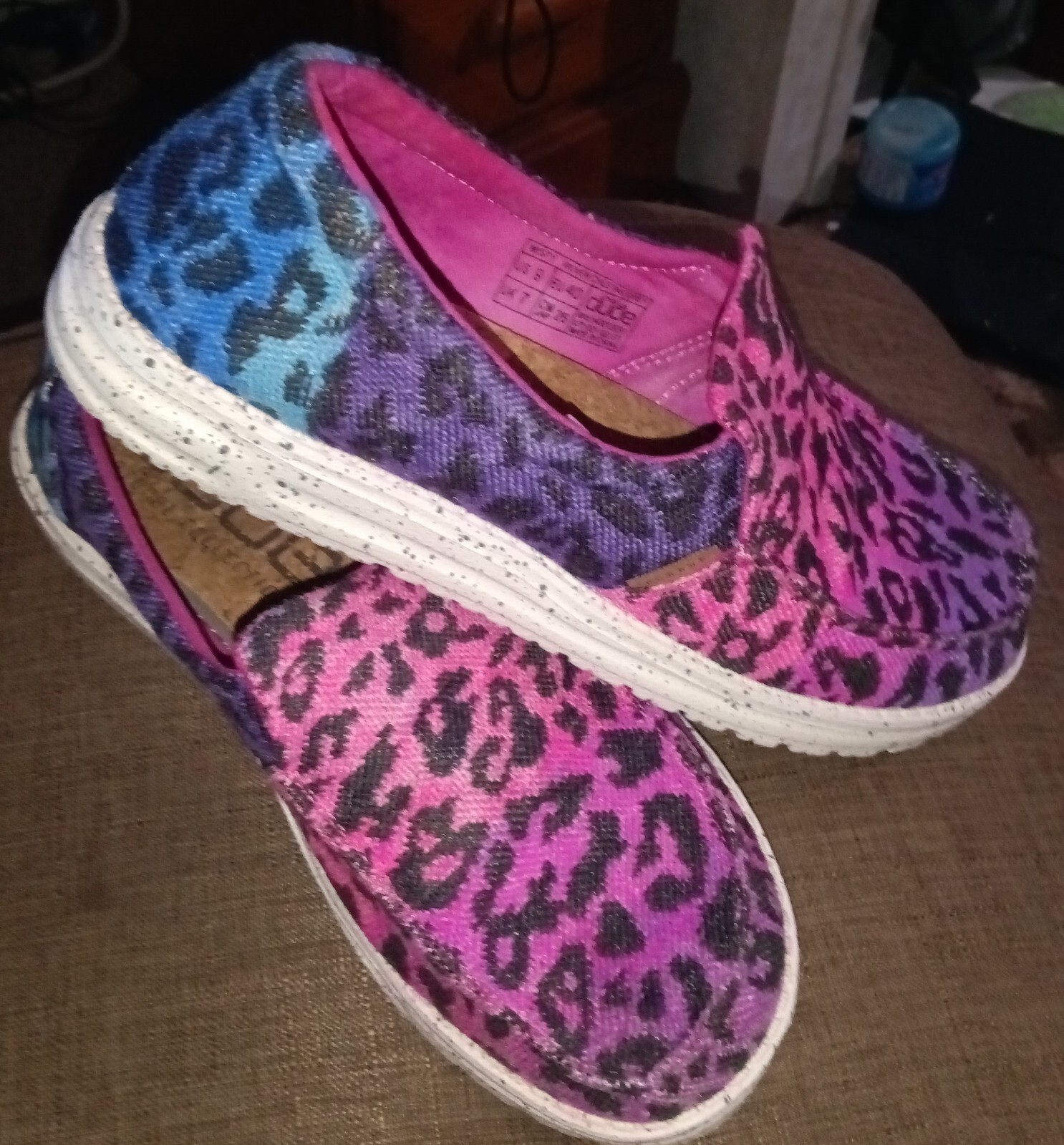 Custom Hand painted Hey Dude Shoes 6 7 8 9 OR SEND YOUR OWN Leopard, tie dye NEW