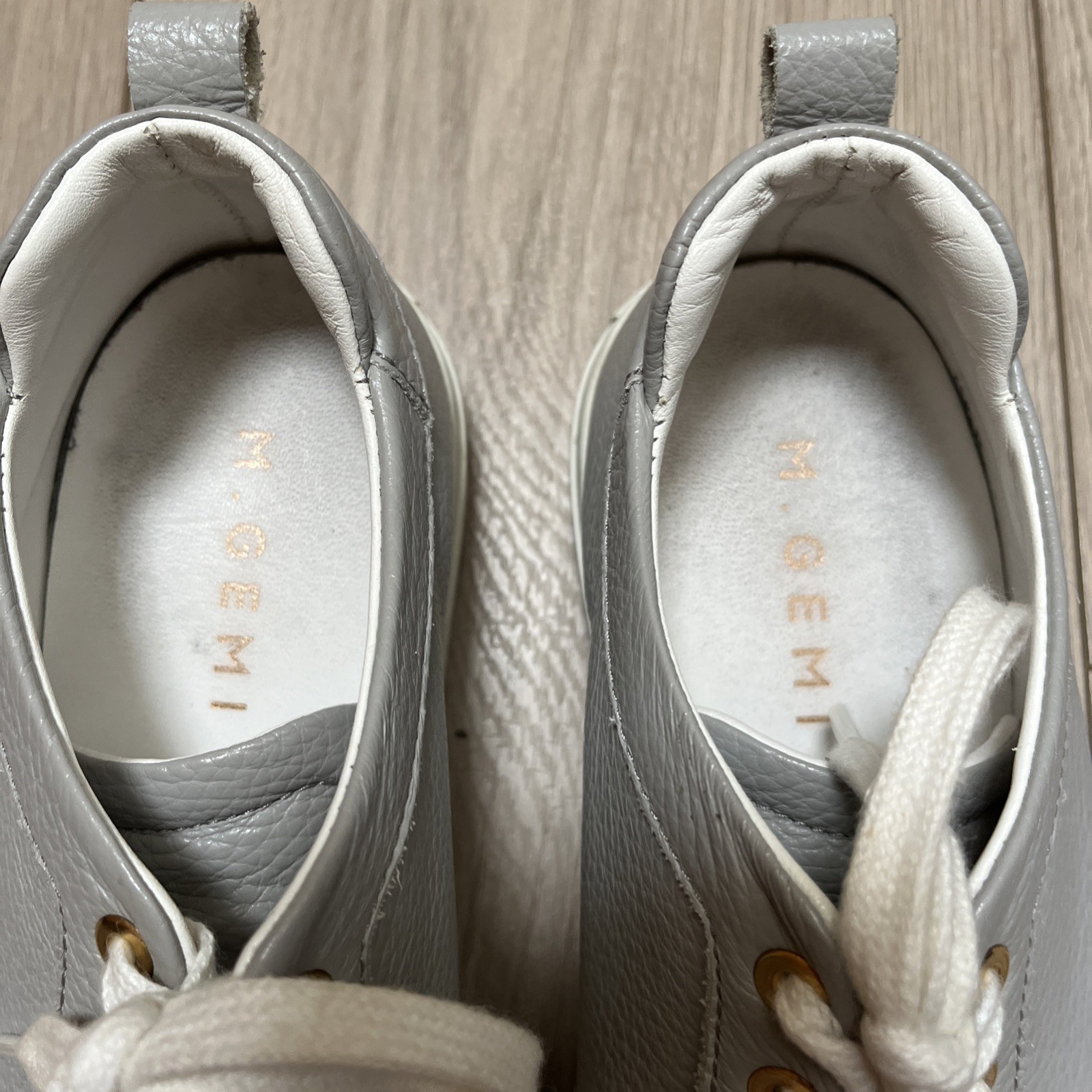 M. Gemi Grey Leather City Sneakers “Palestra”Women Handmade Italy 7M/Mint Cond