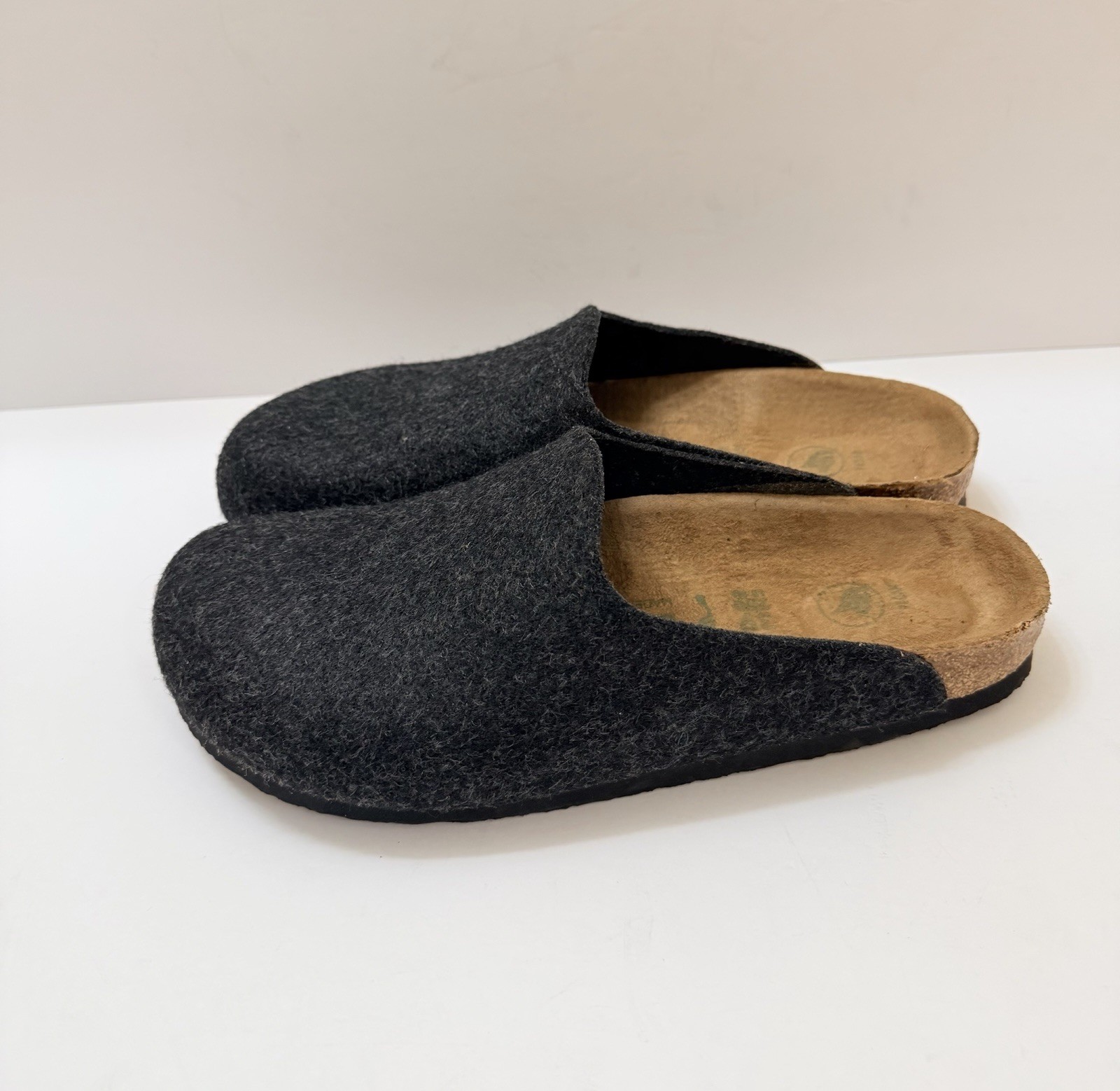Birkenstock Amsterdam Slide Clogs Shoes Women Sz 8.5 ~9 Anthracite Grey Wool