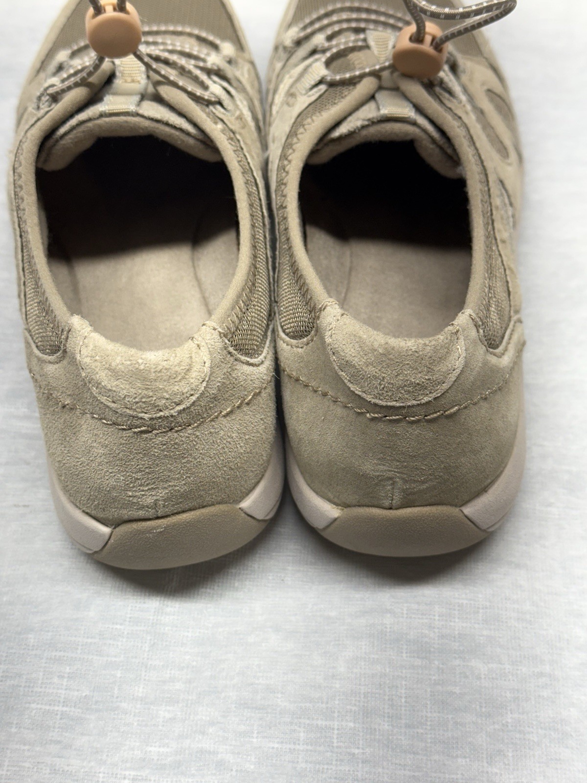 Earth Origin Women’s Khaki Leather/Fabric Shoes Drawstring Breathable Size 7.5M