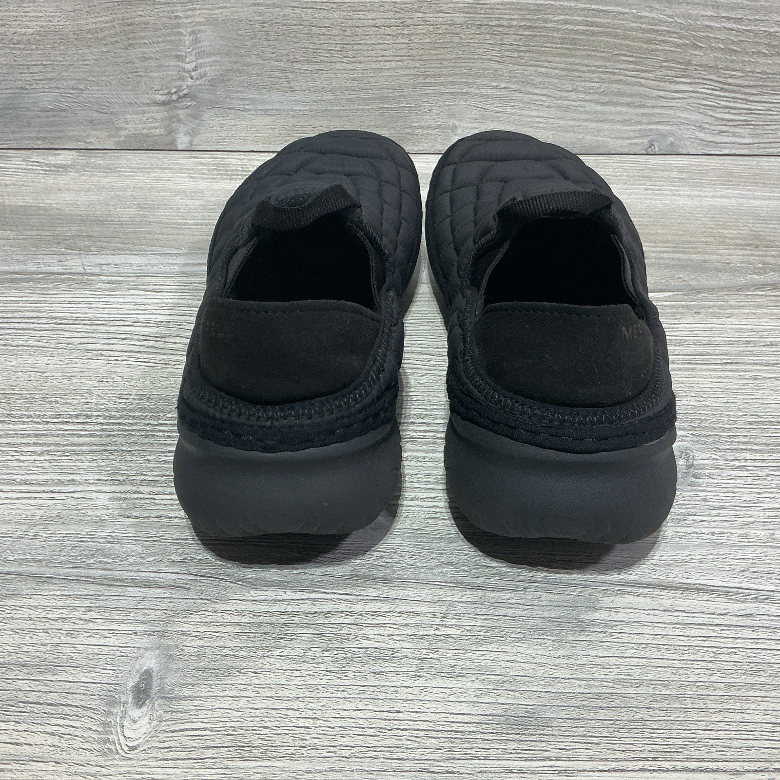 Merrell Hut Moc Slip On Shoes Triple Black Quilted Nylon J90802 Womens Size 10