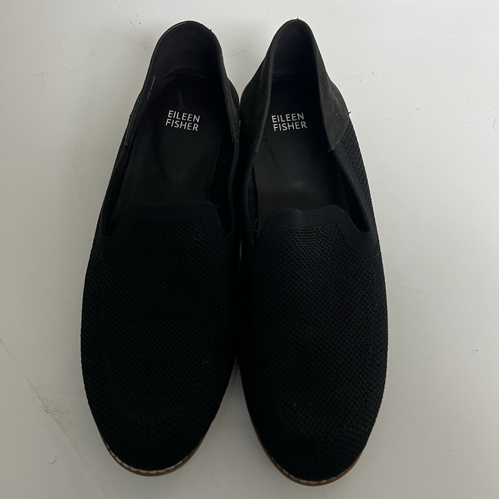 Eileen Fisher Emery Loafer Stretch Jersey Knit & Suede Slip on Shoes Size 10