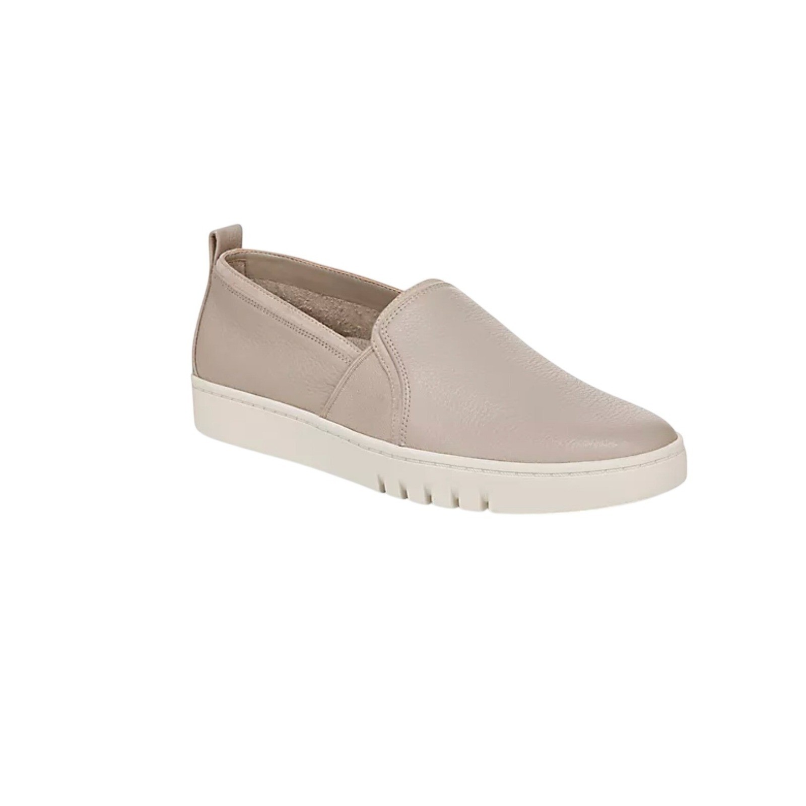 Vionic Leather Vio Motion Cambria Oatmeal Leather Slip-On Sneakers